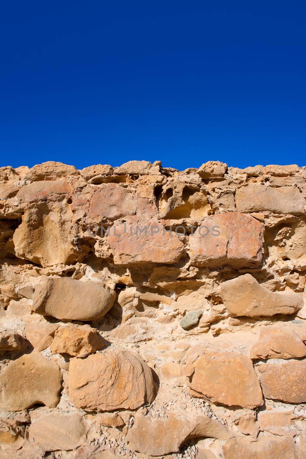 Tabarca Island battlement fort masonry wall detail by lunamarina