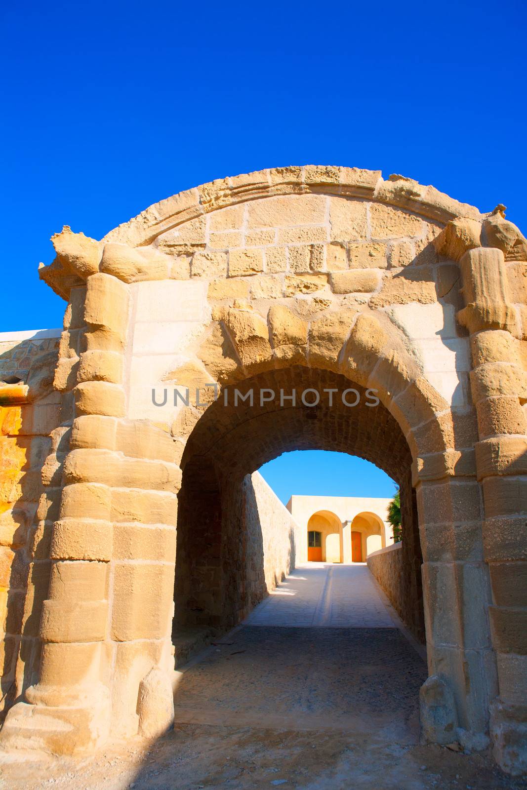 Tabarca Puerta de San Miguel de Tierra fort door arc in Alicante Spain