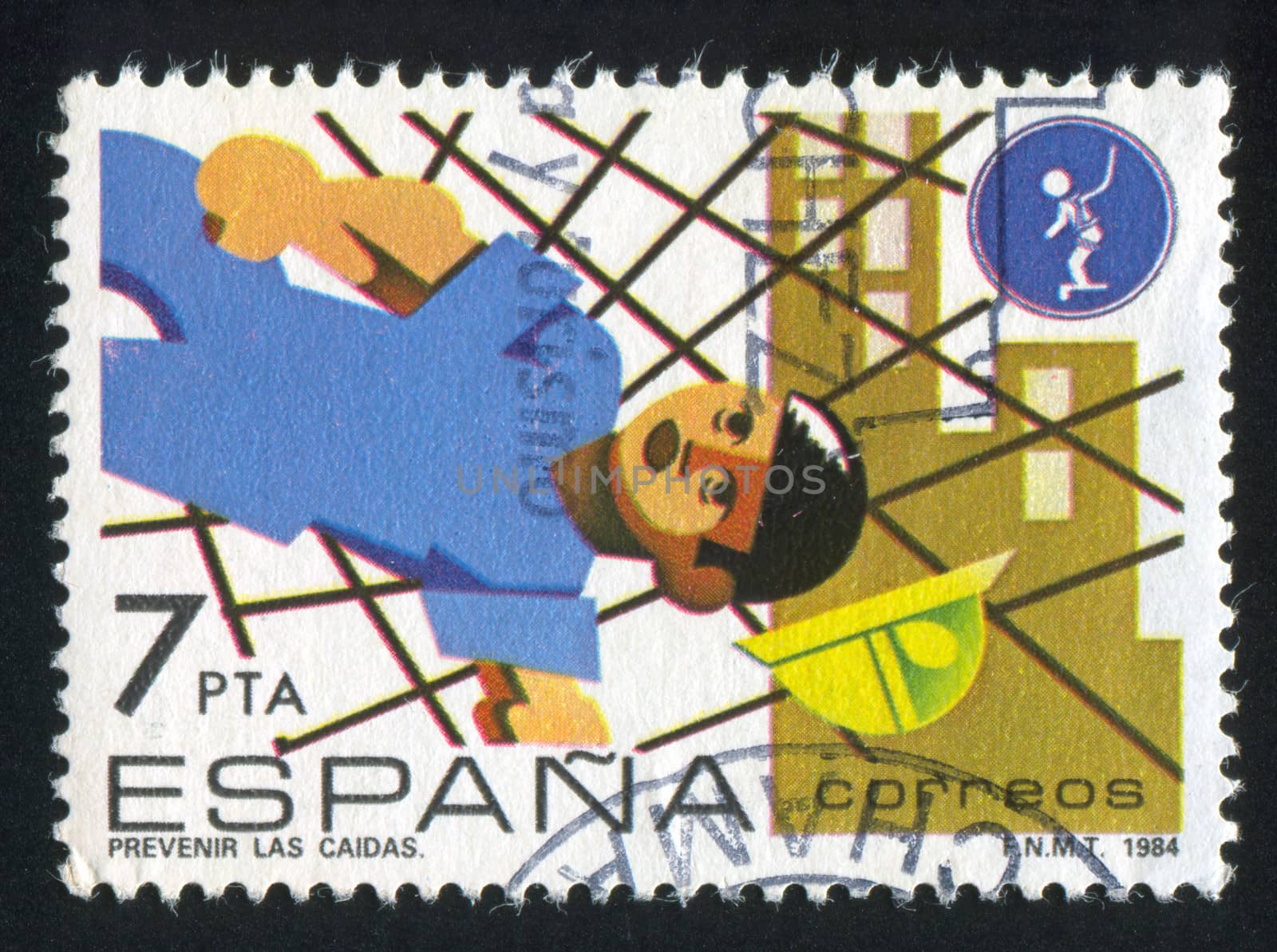 SPAIN - CIRCA 1984: stamp printed by Spain, shows Builder, circa 1984