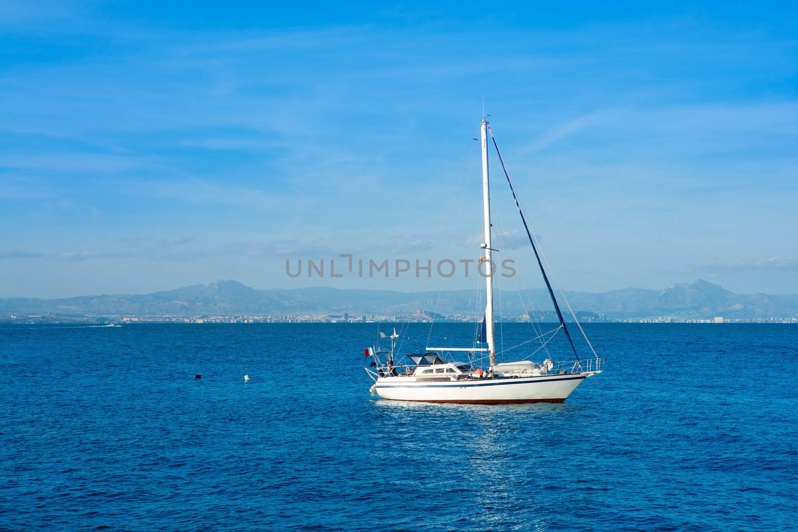 Tabarca island boats in Alicante Valencia Province of Spain