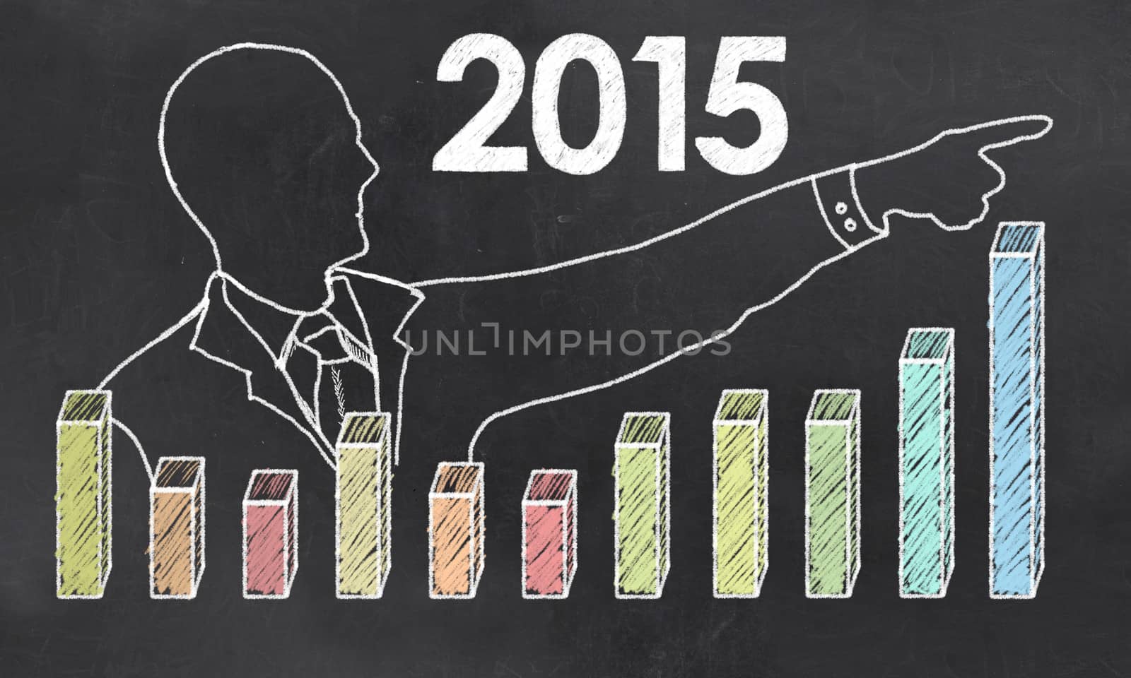 Growth in 2015 with Creative Businessman