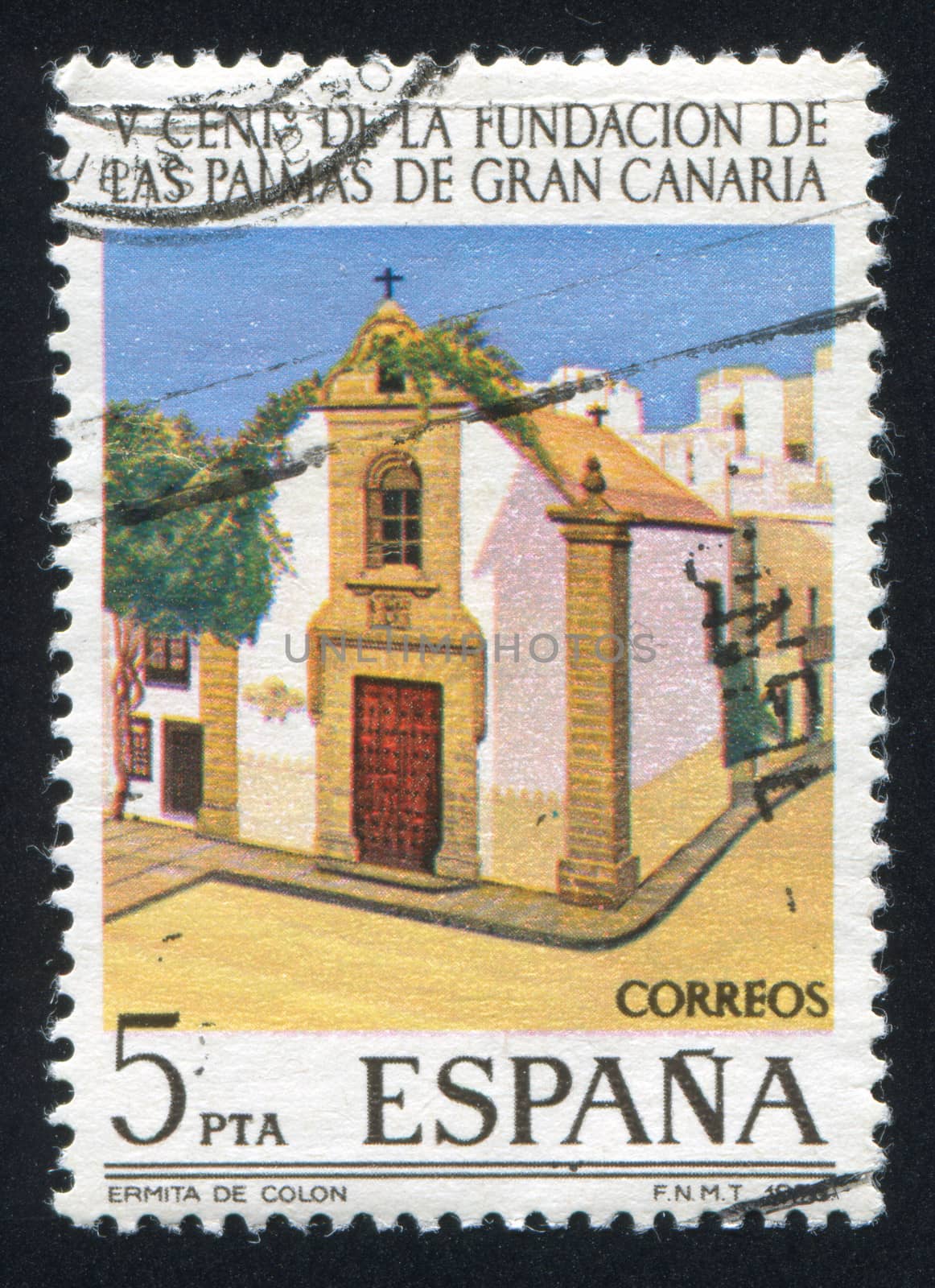 SPAIN - CIRCA 1978: stamp printed by Spain, shows Hermitage of Columbus Church, circa 1978