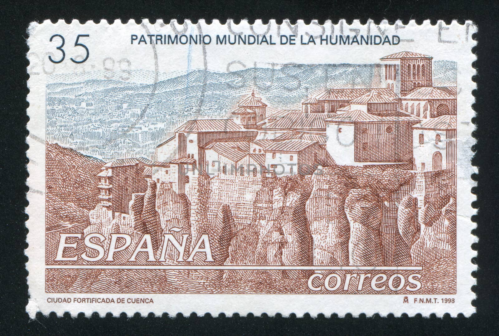 SPAIN - CIRCA 1998: stamp printed by Spain, shows UNESCO World Heritage Sites, circa 1998