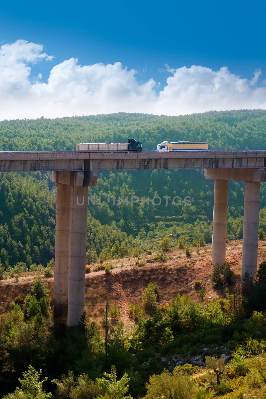 viaducto de Bunol in Autovia A-3 road Valencia Spain