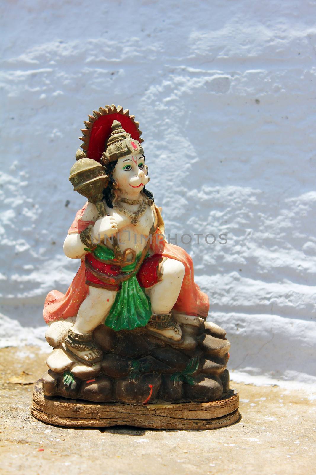 isolated statue of lord hanuman