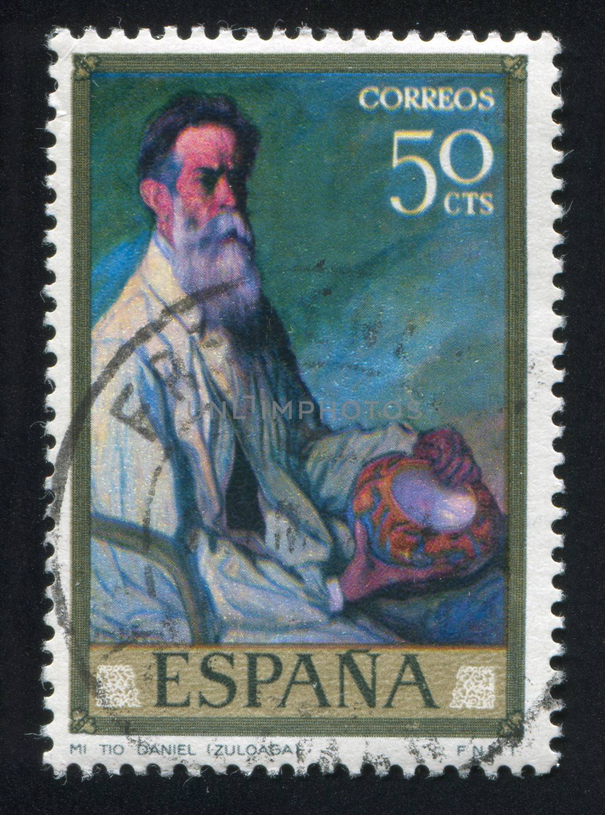 SPAIN - CIRCA 1977: stamp printed by Spain, shows portrait of Uncle Daniel, circa 1977