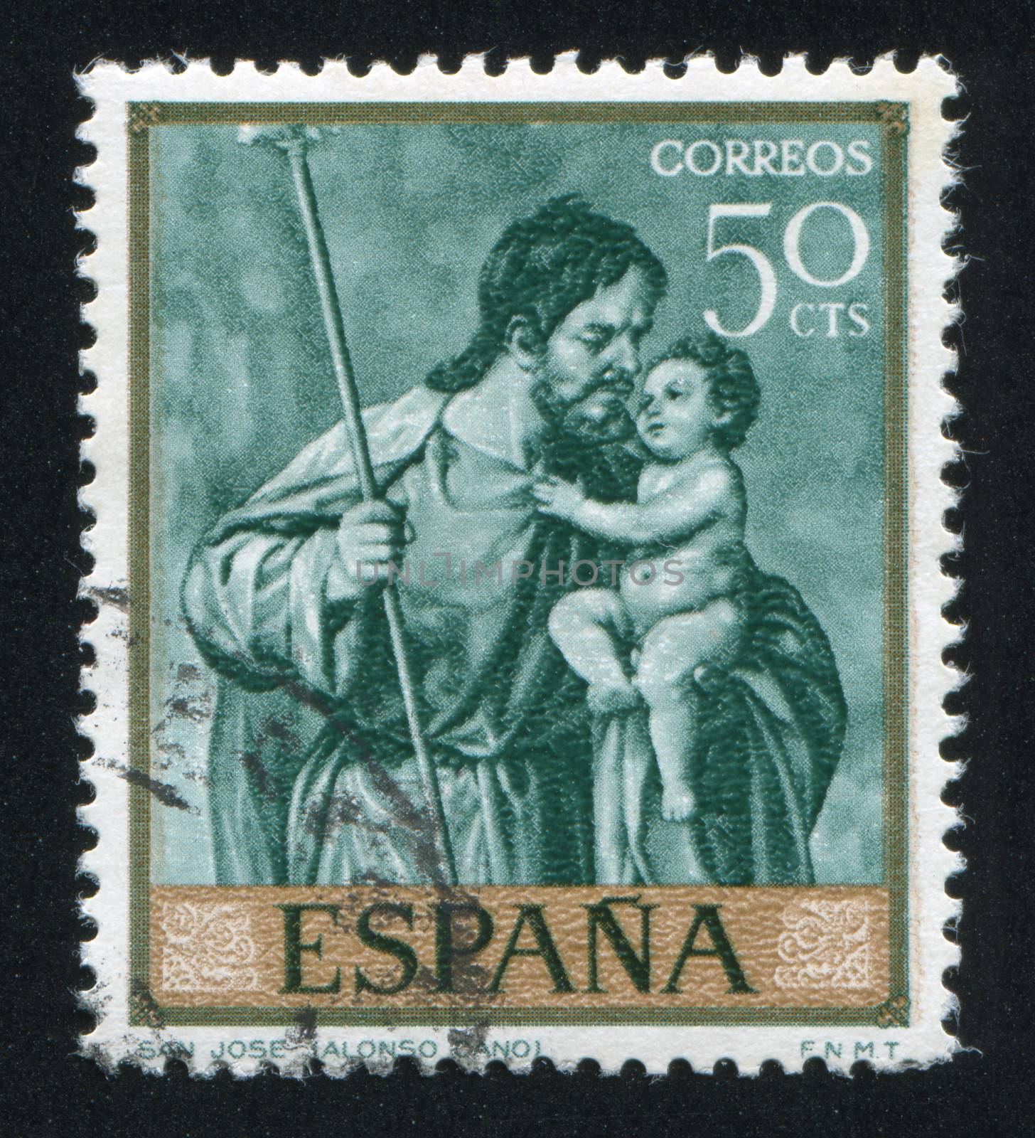 SPAIN - CIRCA 1969: stamp printed by Spain, shows San Jose by Alonso Cano, circa 1969