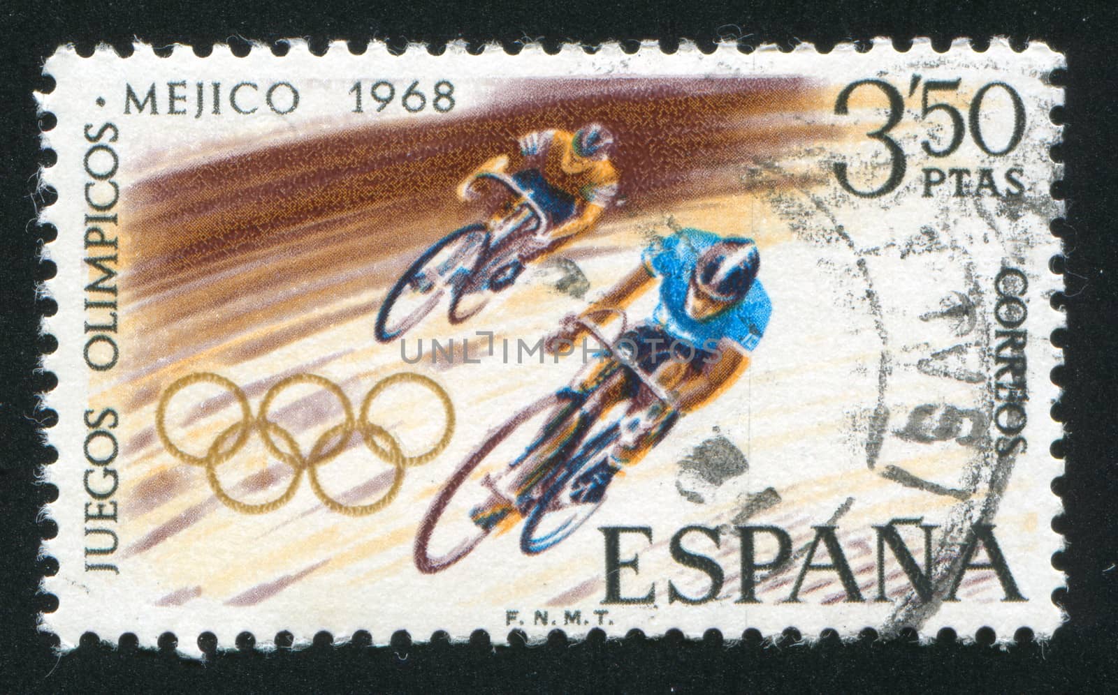 SPAIN - CIRCA 1968: stamp printed by Spain, shows Bicycling, circa 1968