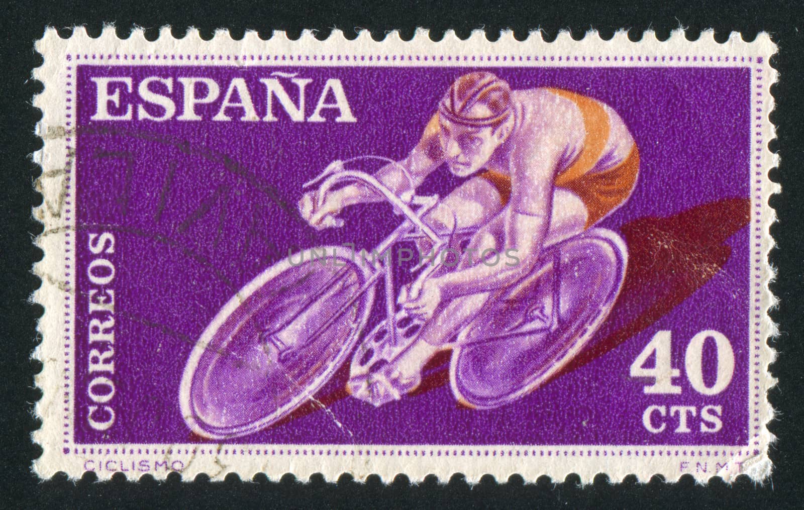 SPAIN - CIRCA 1960: stamp printed by Spain, shows Bicycling, circa 1960