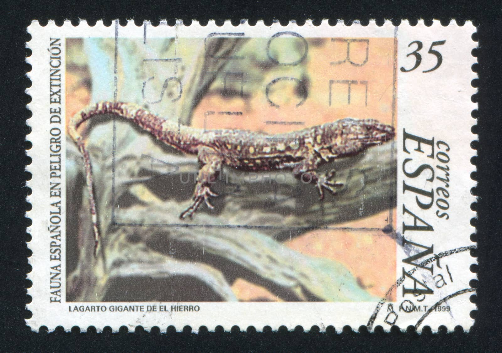 SPAIN - CIRCA 1999: stamp printed by Spain, shows Lizard, circa 1999