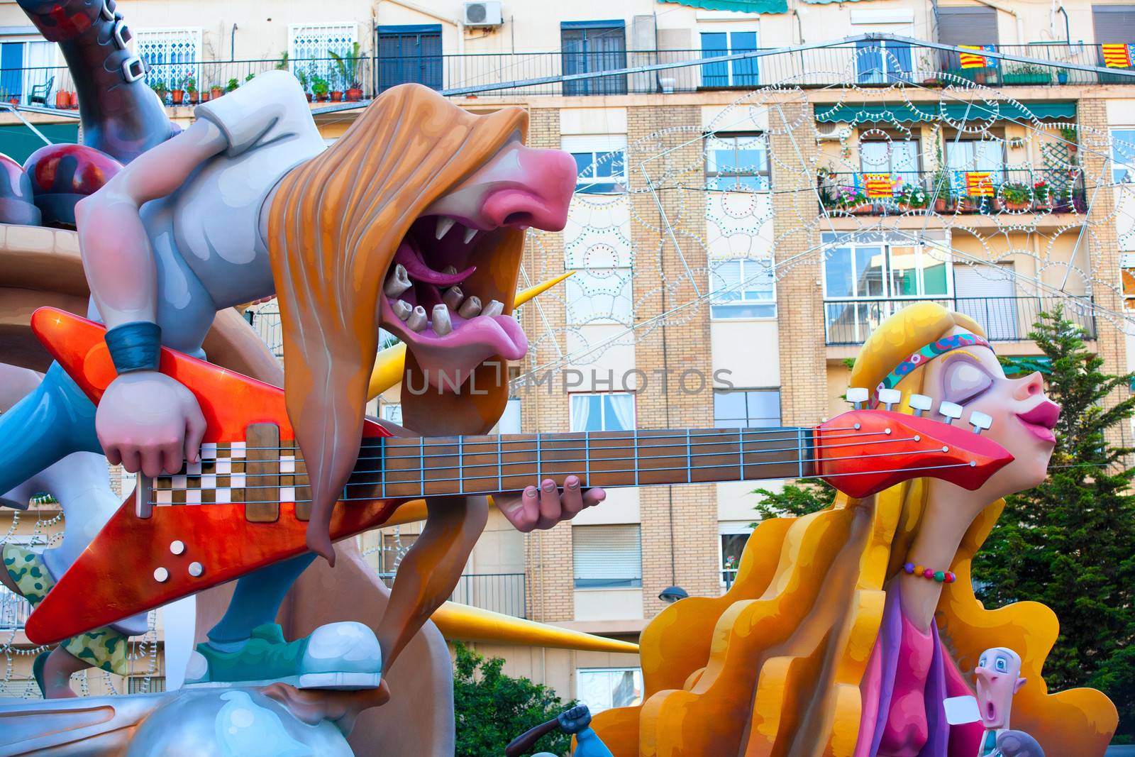 Fallas in Valencia fest figures that will burn on March 19 by lunamarina