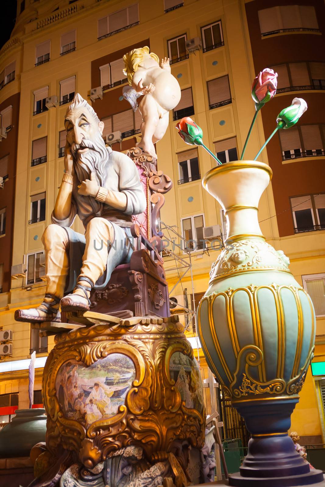 Fallas in Valencia fest figures that will burn on March 19 by lunamarina