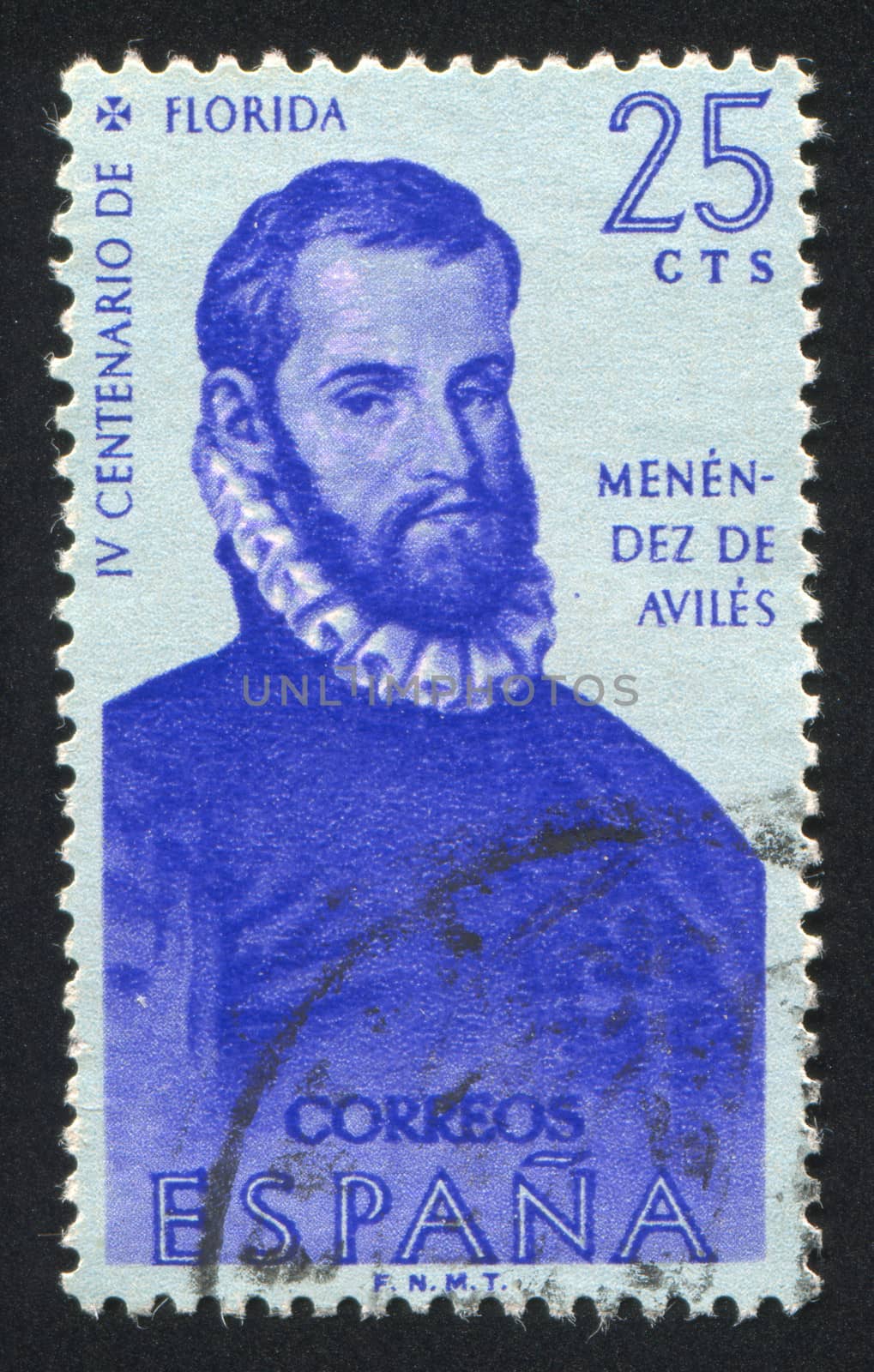 SPAIN - CIRCA 1960: stamp printed by Spain, shows Portrait of Pedro Menendez de Aviles, circa 1960