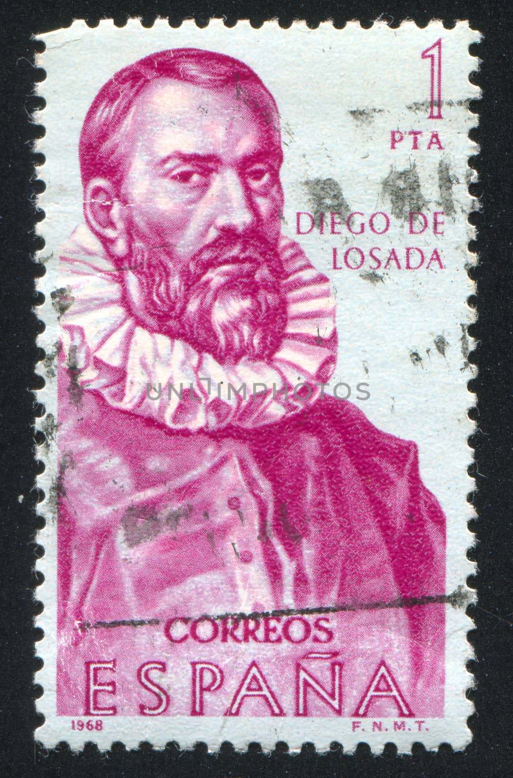 SPAIN - CIRCA 1968: stamp printed by Spain, shows Diego de Losada, circa 1968