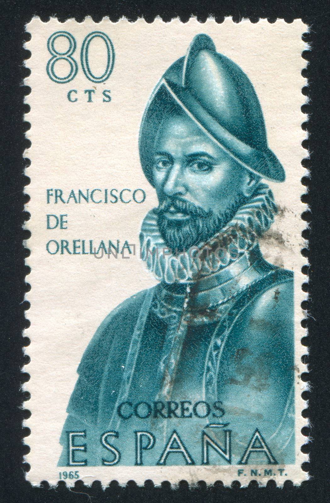 SPAIN - CIRCA 1965: stamp printed by Spain, shows Francisco de Orellana, circa 1965