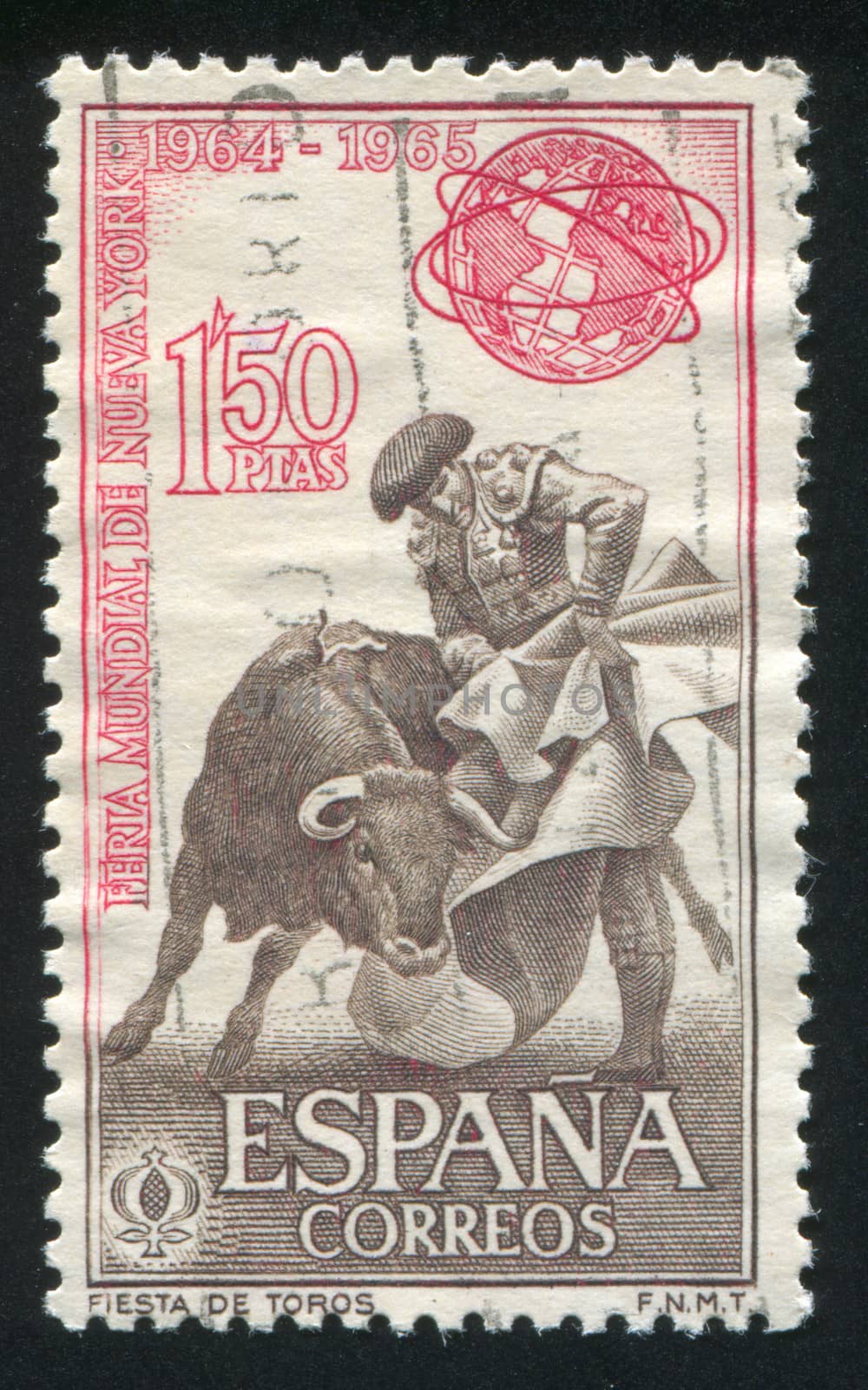 SPAIN - CIRCA 1960: stamp printed by Spain, shows Bullfighter, Corrida, circa 1960