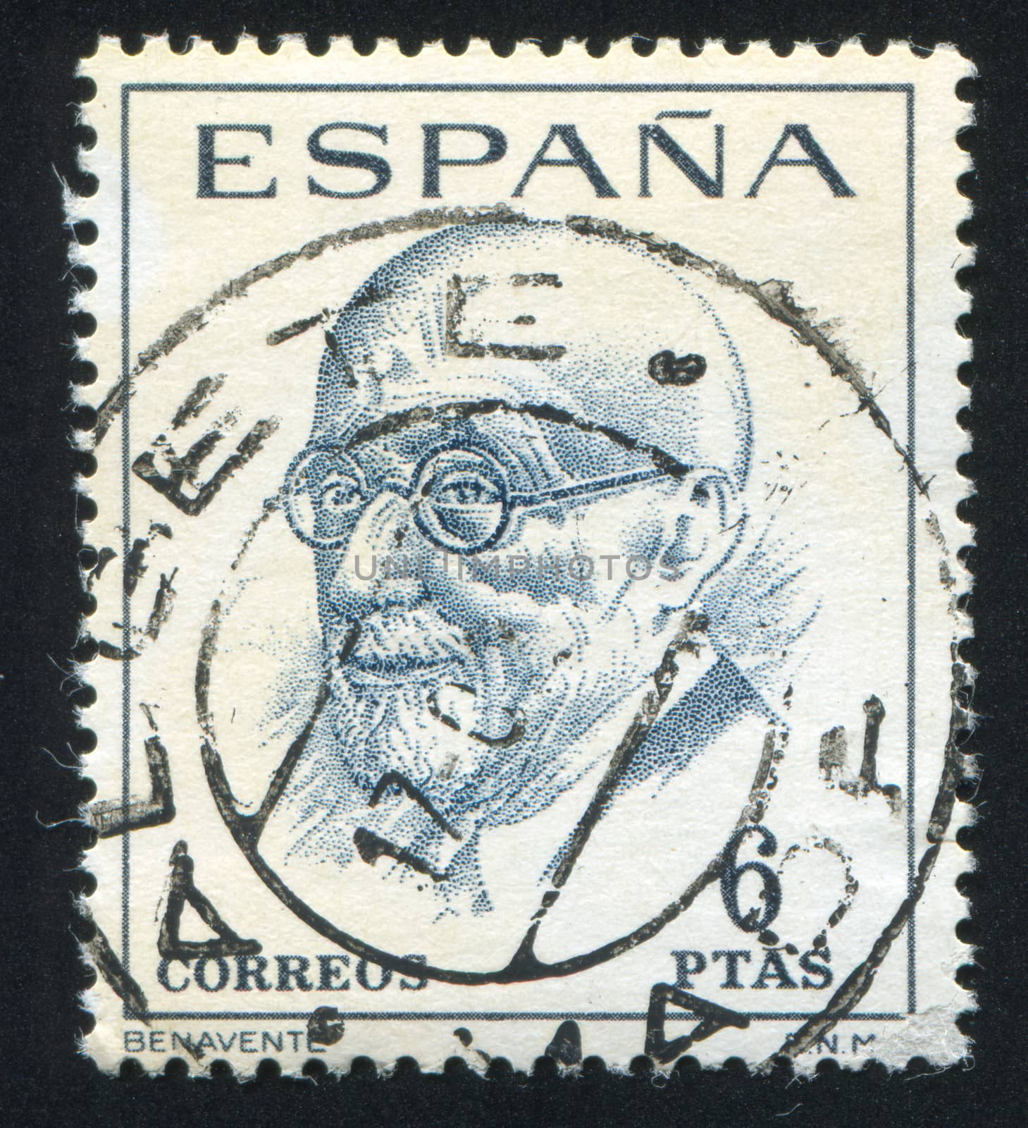 SPAIN - CIRCA 1966 stamp printed by Spain, shows Jacinto Benavente y Martinez, circa 1966