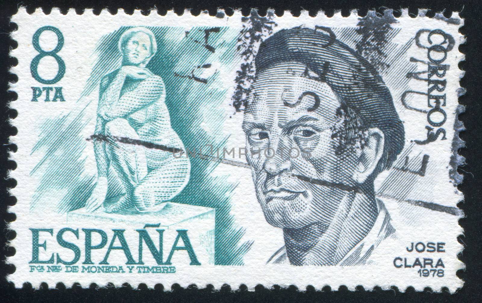SPAIN - CIRCA 1978: stamp printed by Spain, shows Jose Clara, circa 1978