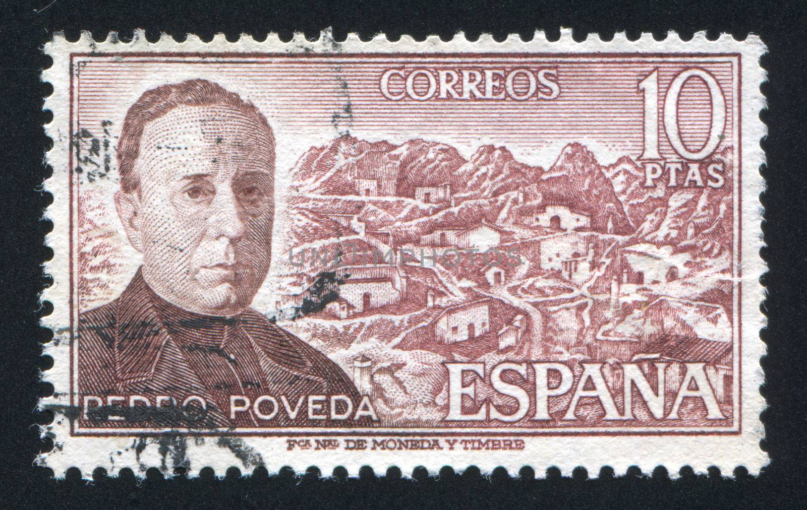 SPAIN - CIRCA 1974: stamp printed by Spain, shows Father Pedro Poveda, circa 1974