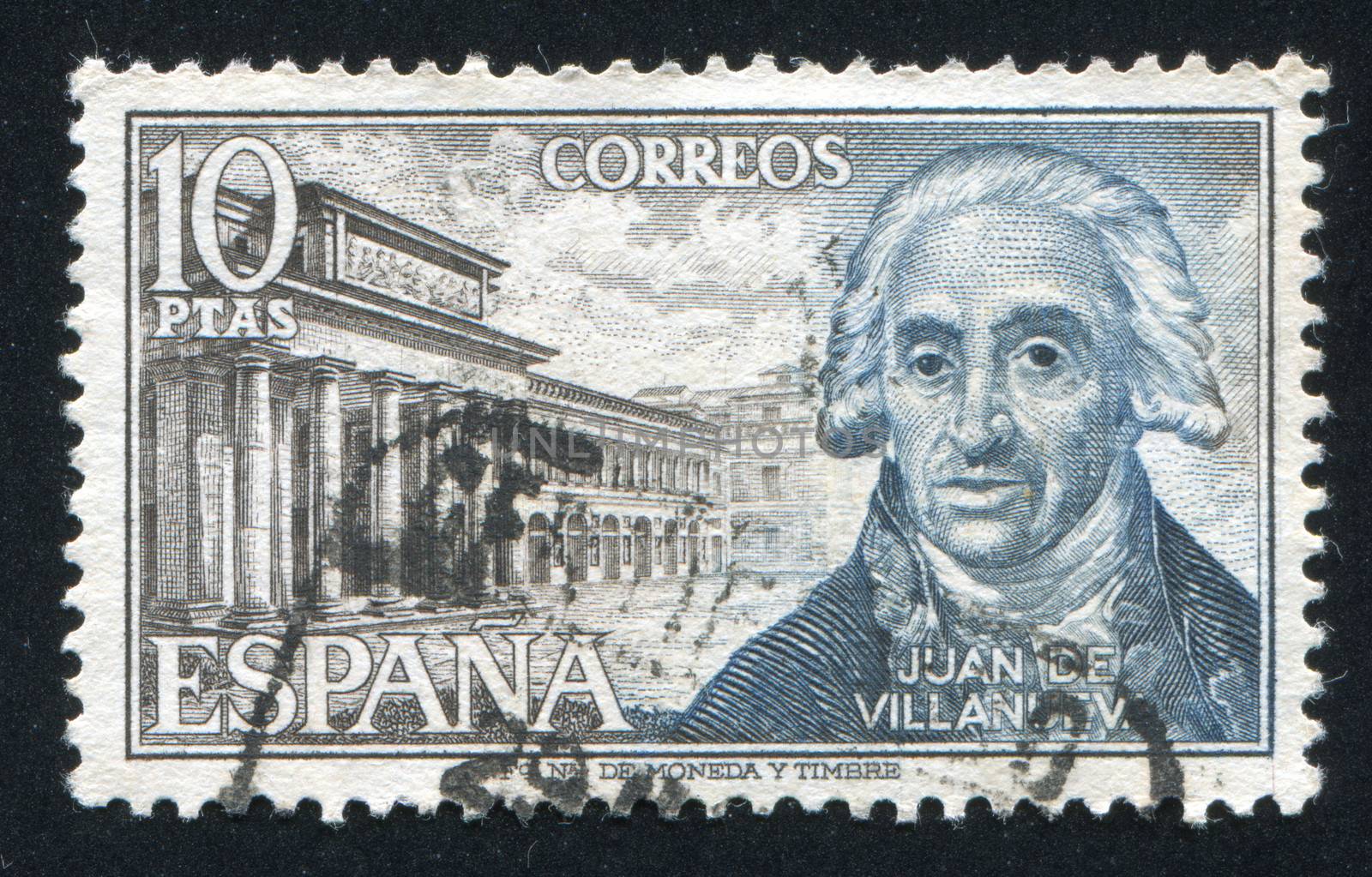 SPAIN - CIRCA 1973: stamp printed by Spain, shows Juan de Villanueva and Prado, circa 1973