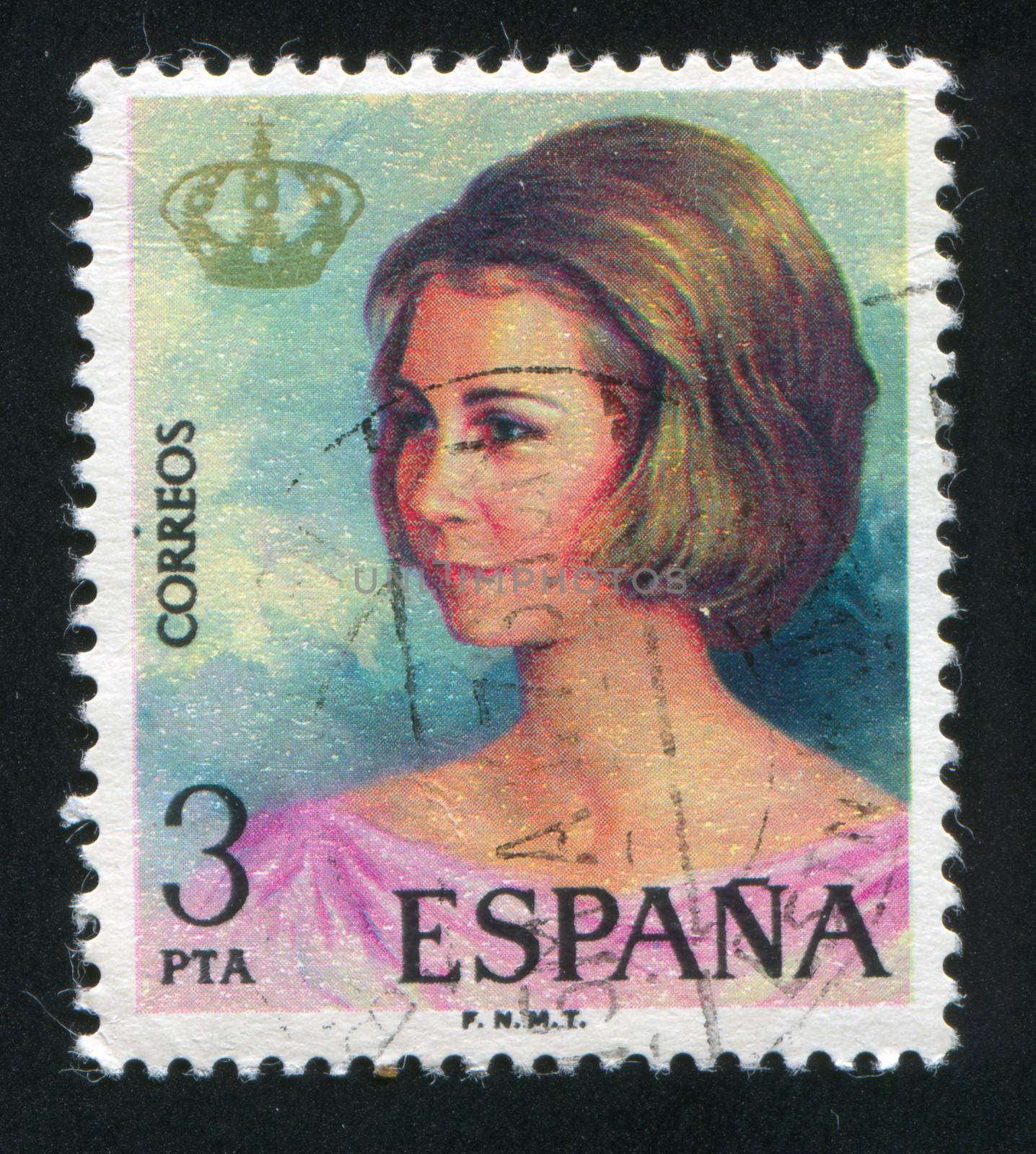 SPAIN - CIRCA 1975: stamp printed by Spain, shows Qween Sofia, circa 1975