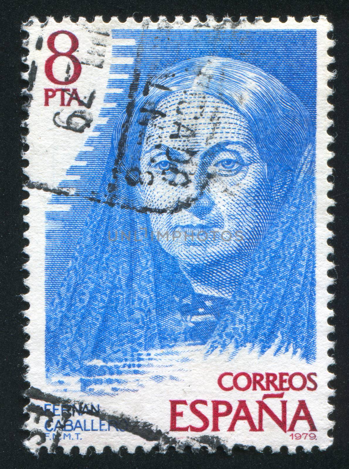 SPAIN - CIRCA 1979: stamp printed by Spain, shows Fernan Caballero (pen name of Cecilia Bohl de Faber), circa 1979