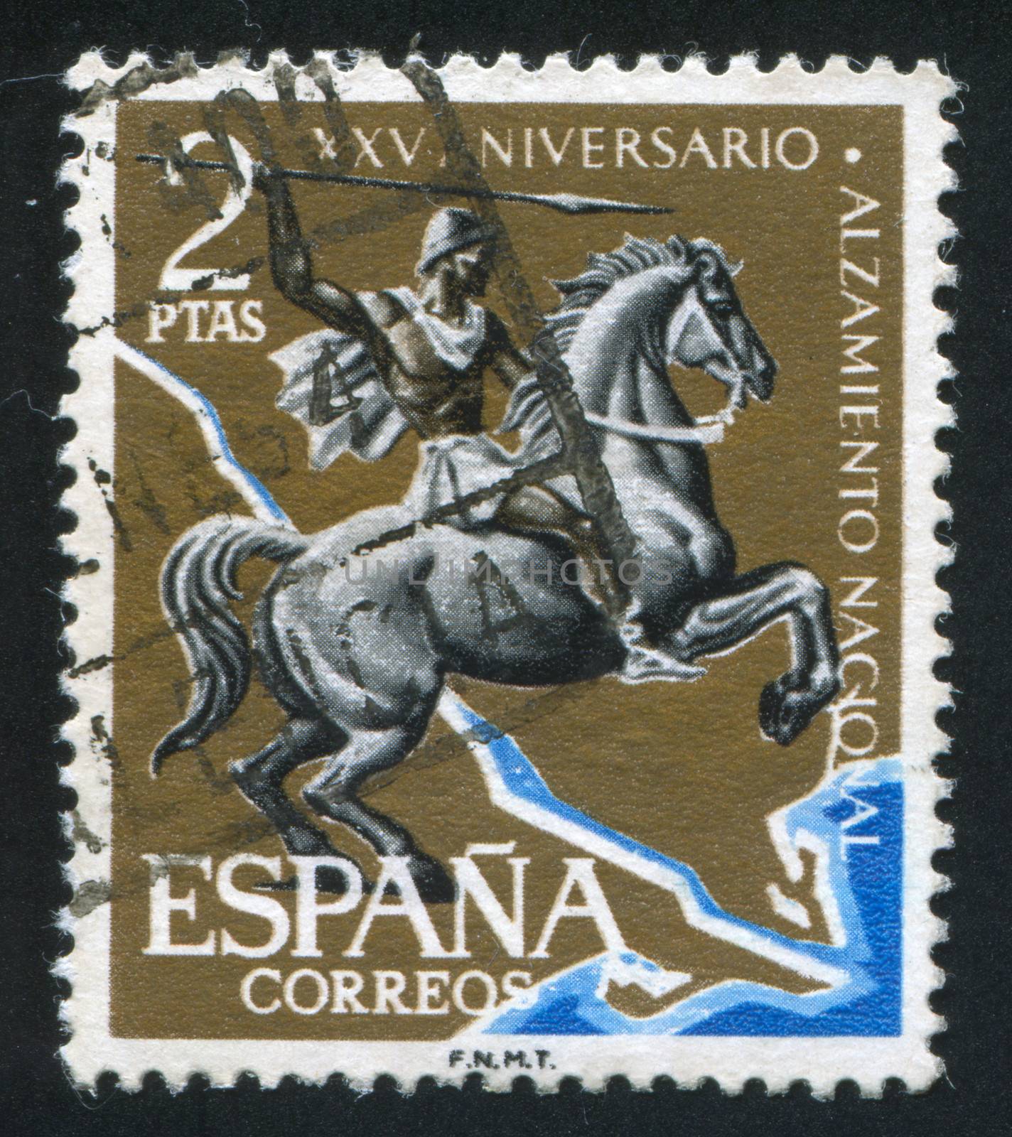 SPAIN - CIRCA 1961: stamp printed by Spain, shows Horseman over Ebro, circa 1961