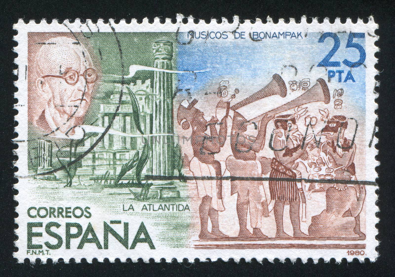 SPAIN - CIRCA 1980: stamp printed by Spain, shows Atlantis, circa 1980