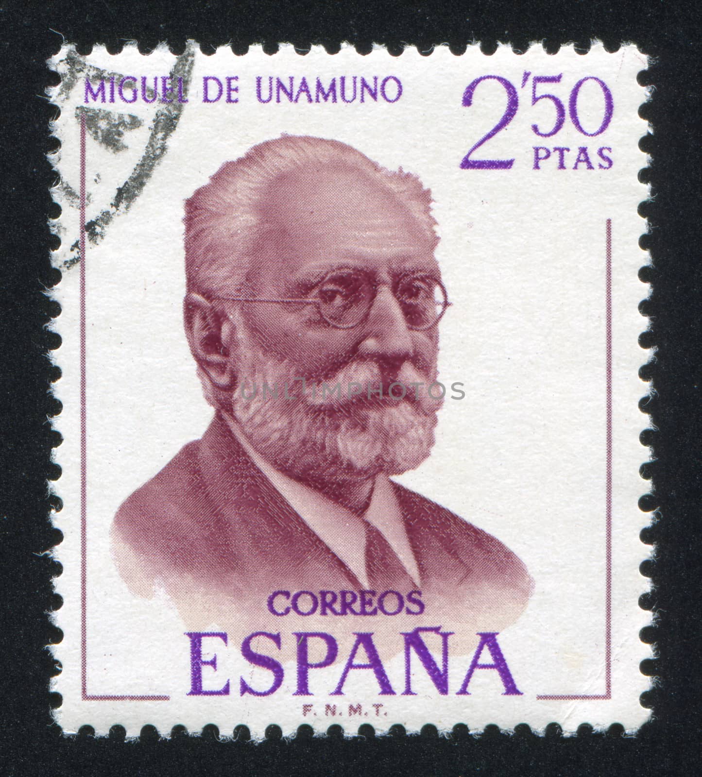 SPAIN - CIRCA 1970: stamp printed by Spain, shows Miguel de Unamuno, circa 1970