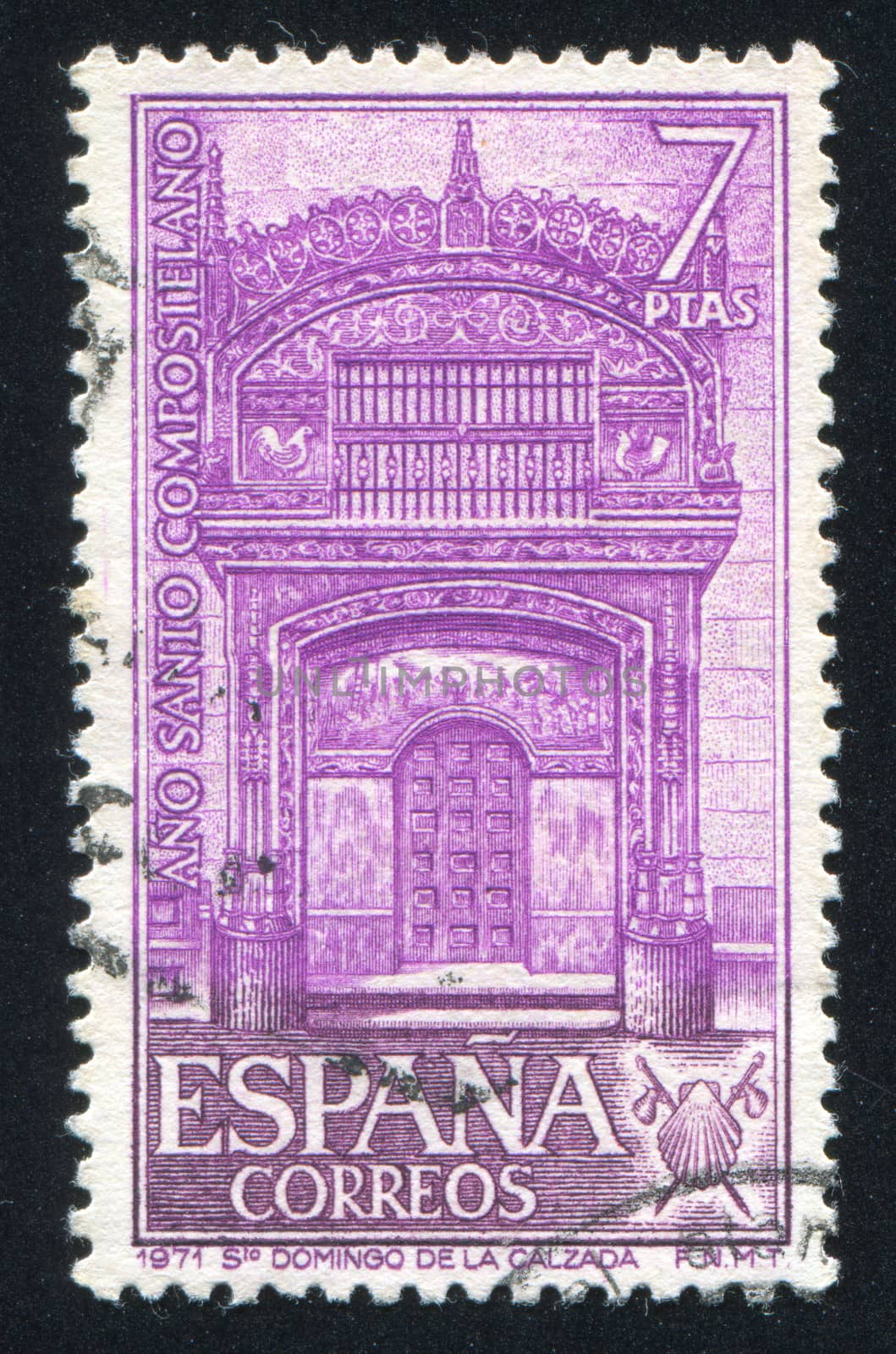 SPAIN - CIRCA 1971: stamp printed by Spain, shows Portal of Santo Domingo de la Calzada, circa 1971