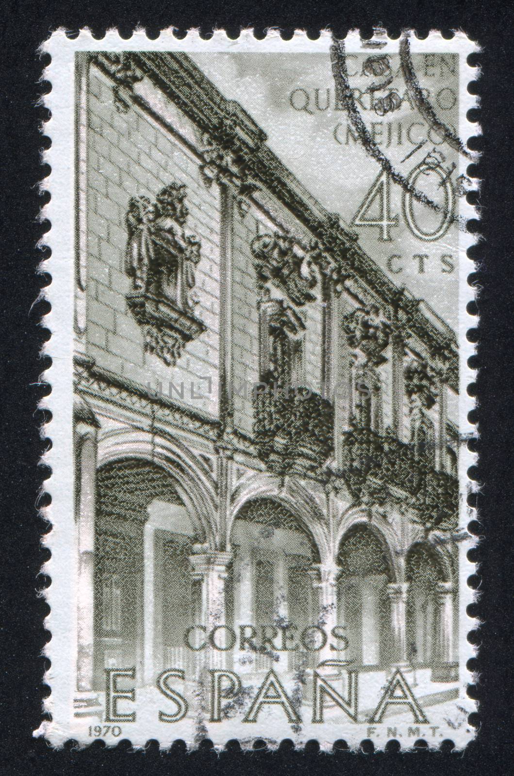 SPAIN - CIRCA 19670 stamp printed by Spain, shows Ecala House Queretaro, Mexico, circa 1970