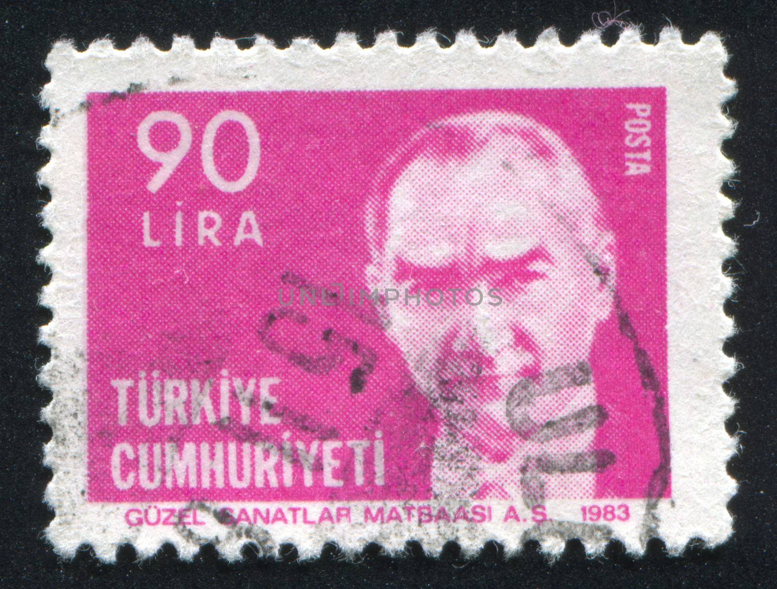 TURKEY - CIRCA 1980: stamp printed by Turkey, shows president Kemal Ataturk, circa 1980.