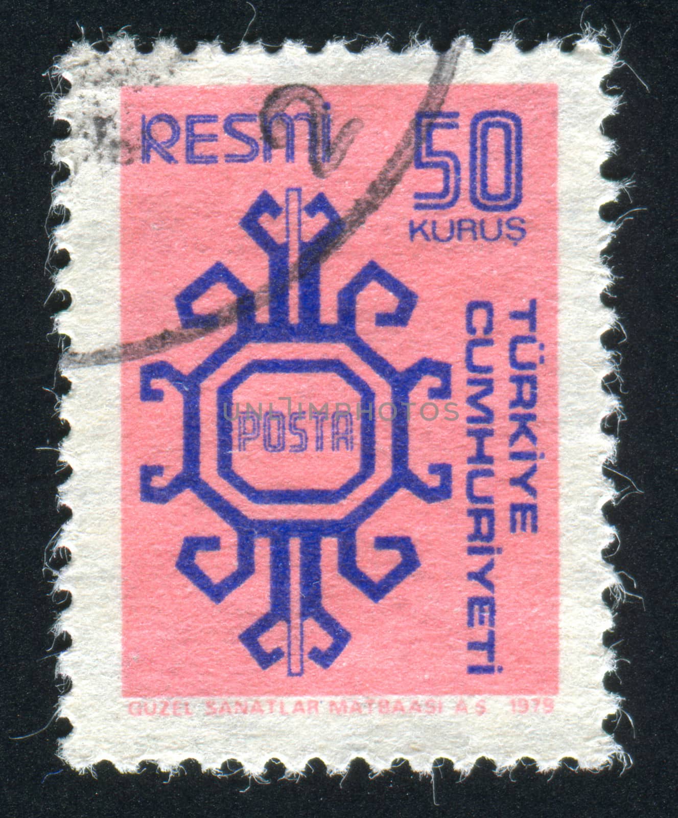 TURKEY - CIRCA 1979: stamp printed by Turkey, shows turkish pattern, circa 1979.