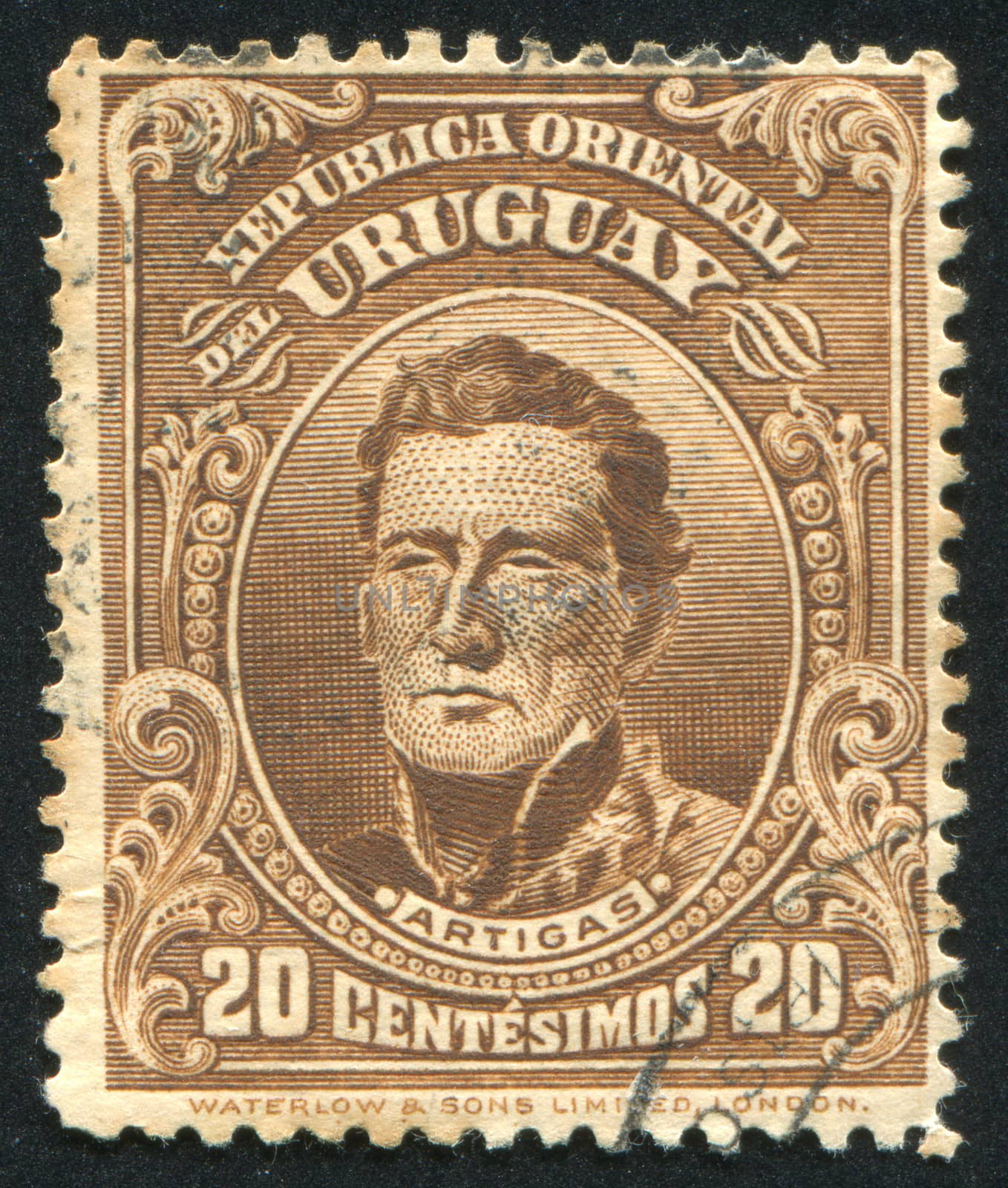 URUGUAY - CIRCA 1910: stamp printed by Uruguay, shows Jose Gervasio Artigas, circa 1910