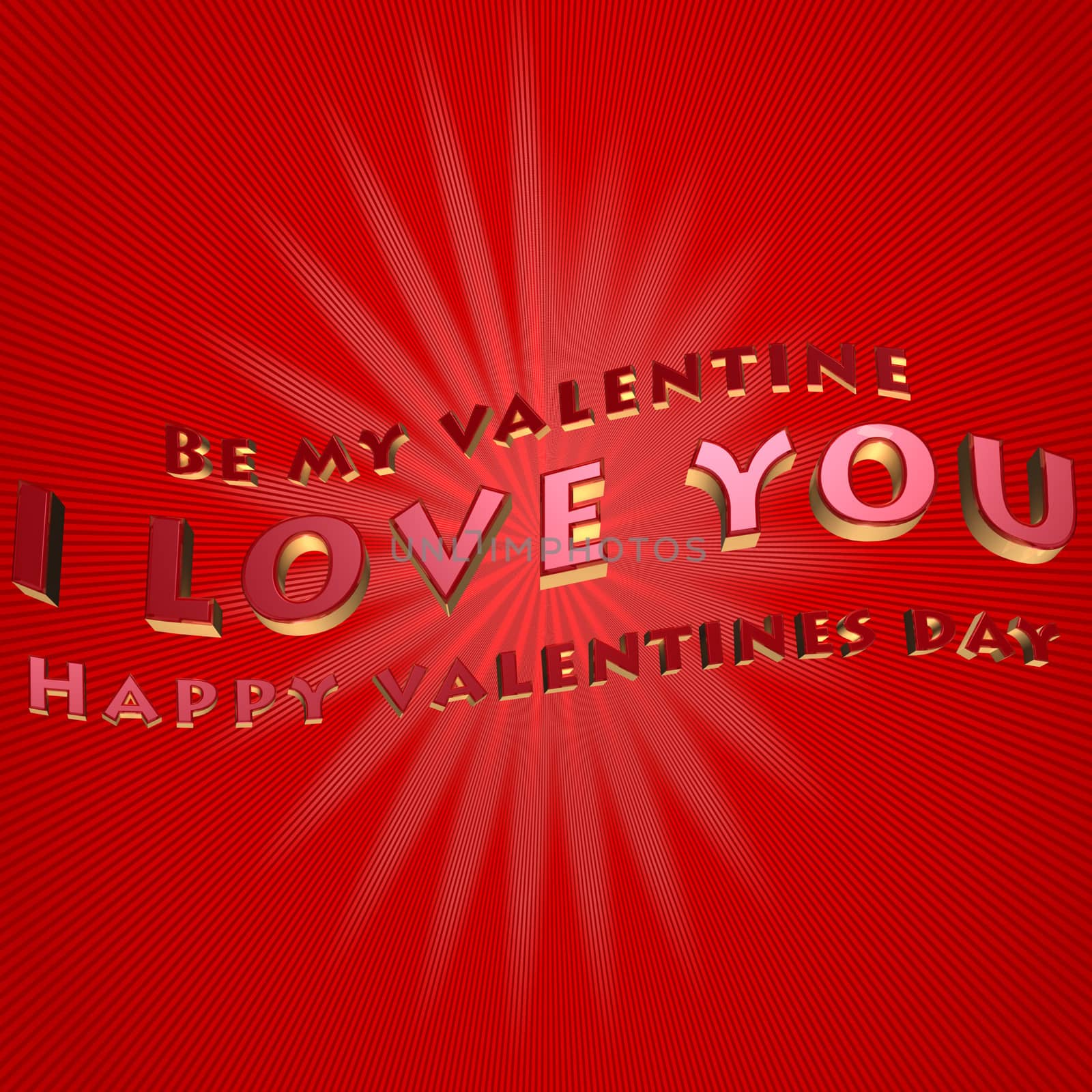 Three dimensional generate valentine's day background