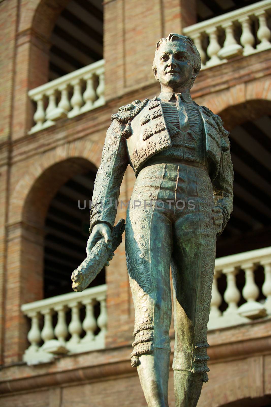 Plaza de toros de Valencia bullring with toreador statue by lunamarina