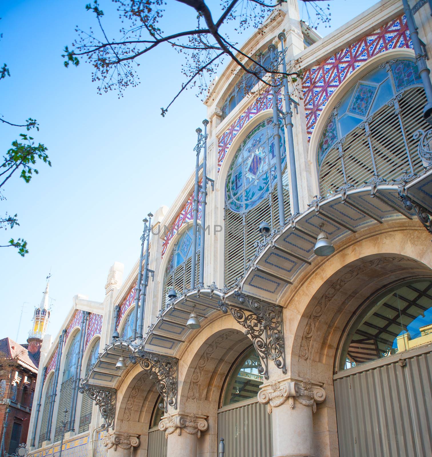 Valencia Mercado Central market facade in spain by lunamarina