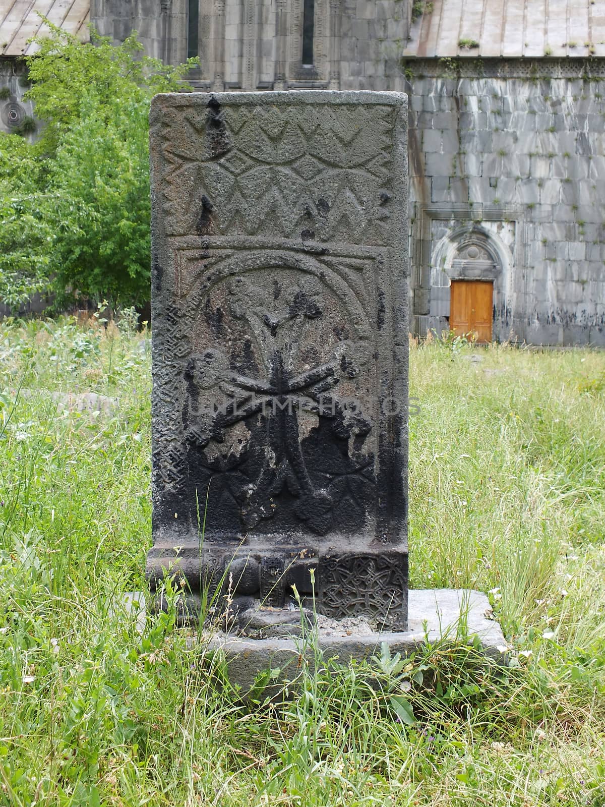 A khachkar (also known as Armenian cross-stone) in the grounds of the Akhtala Monastery