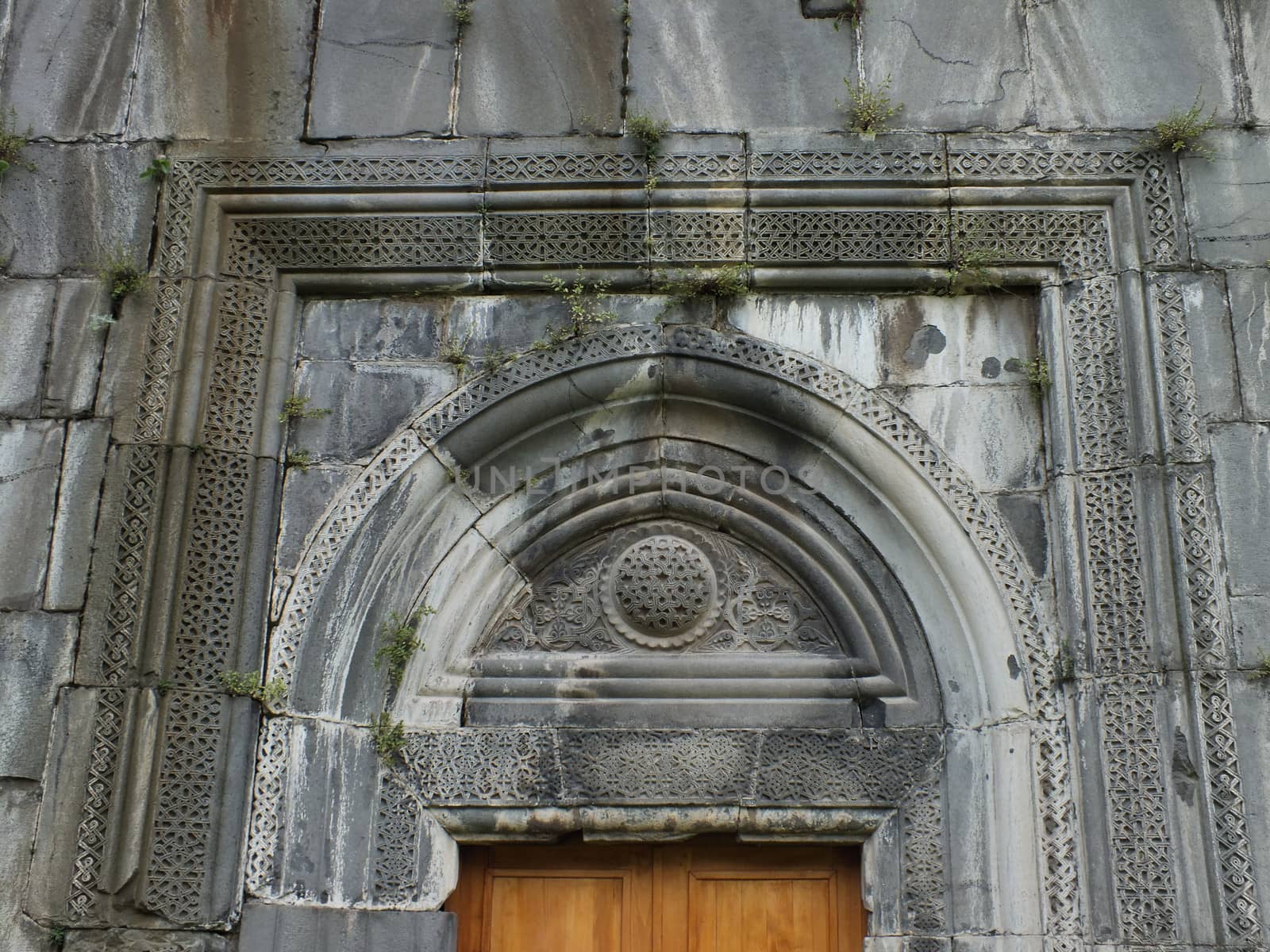 A close up of the doorway to the Surp Astvatsatsin (Holy Mother of God) church at Akhtala Monastery