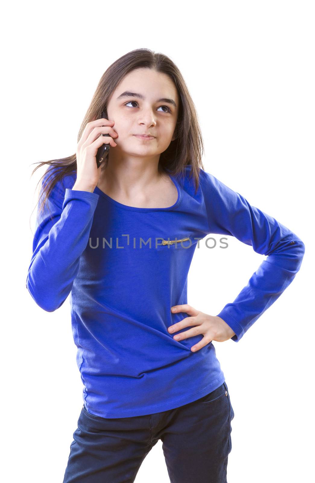 Teenage girl with smartphone by manaemedia