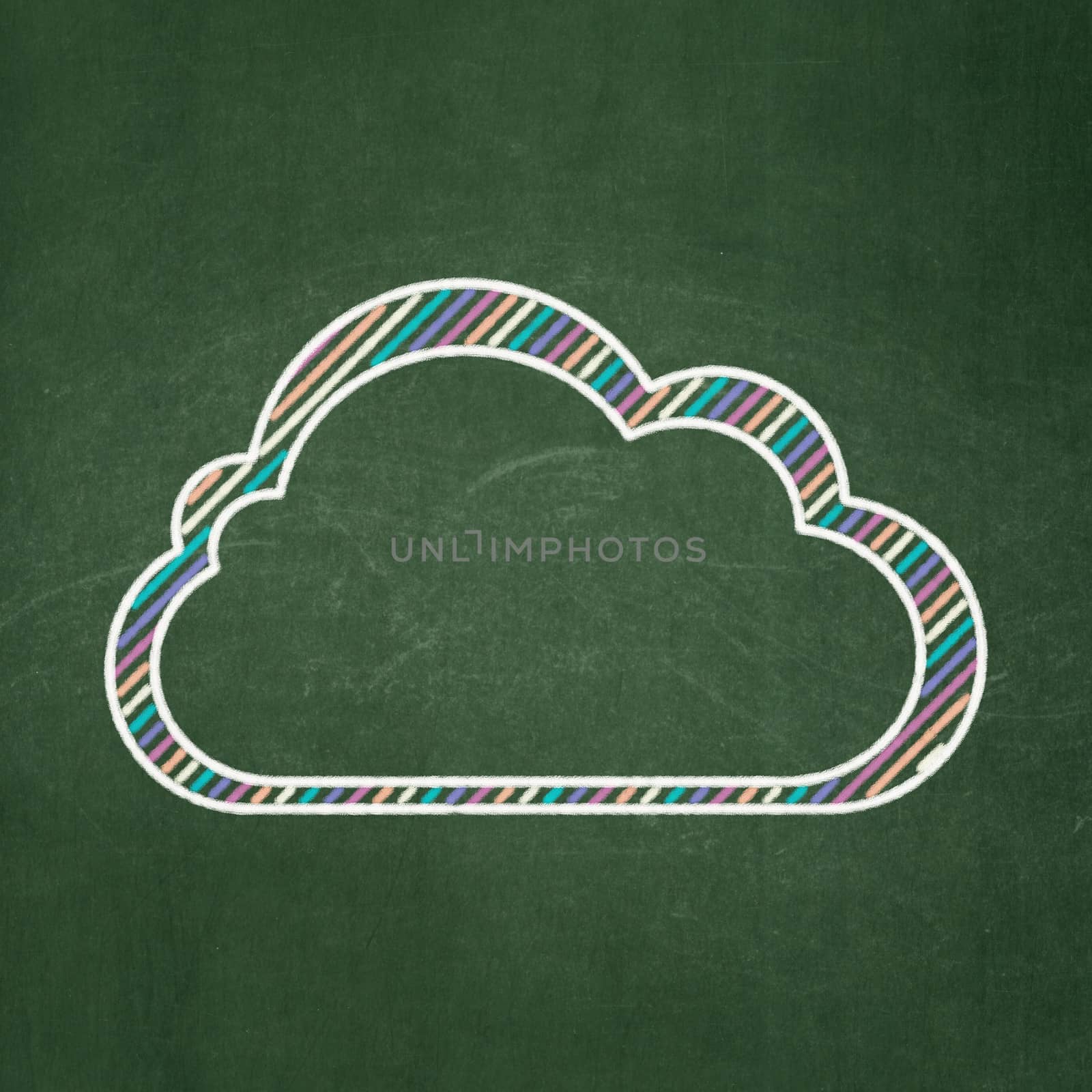 Cloud networking concept: Cloud on chalkboard background by maxkabakov