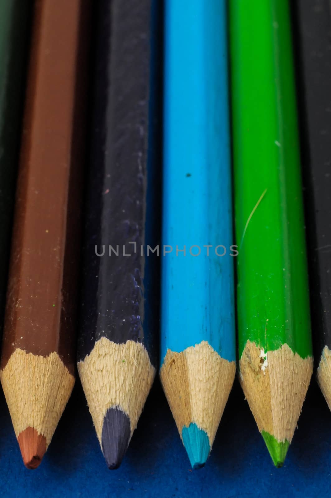 New Pencils Textured Set on a Colored Background