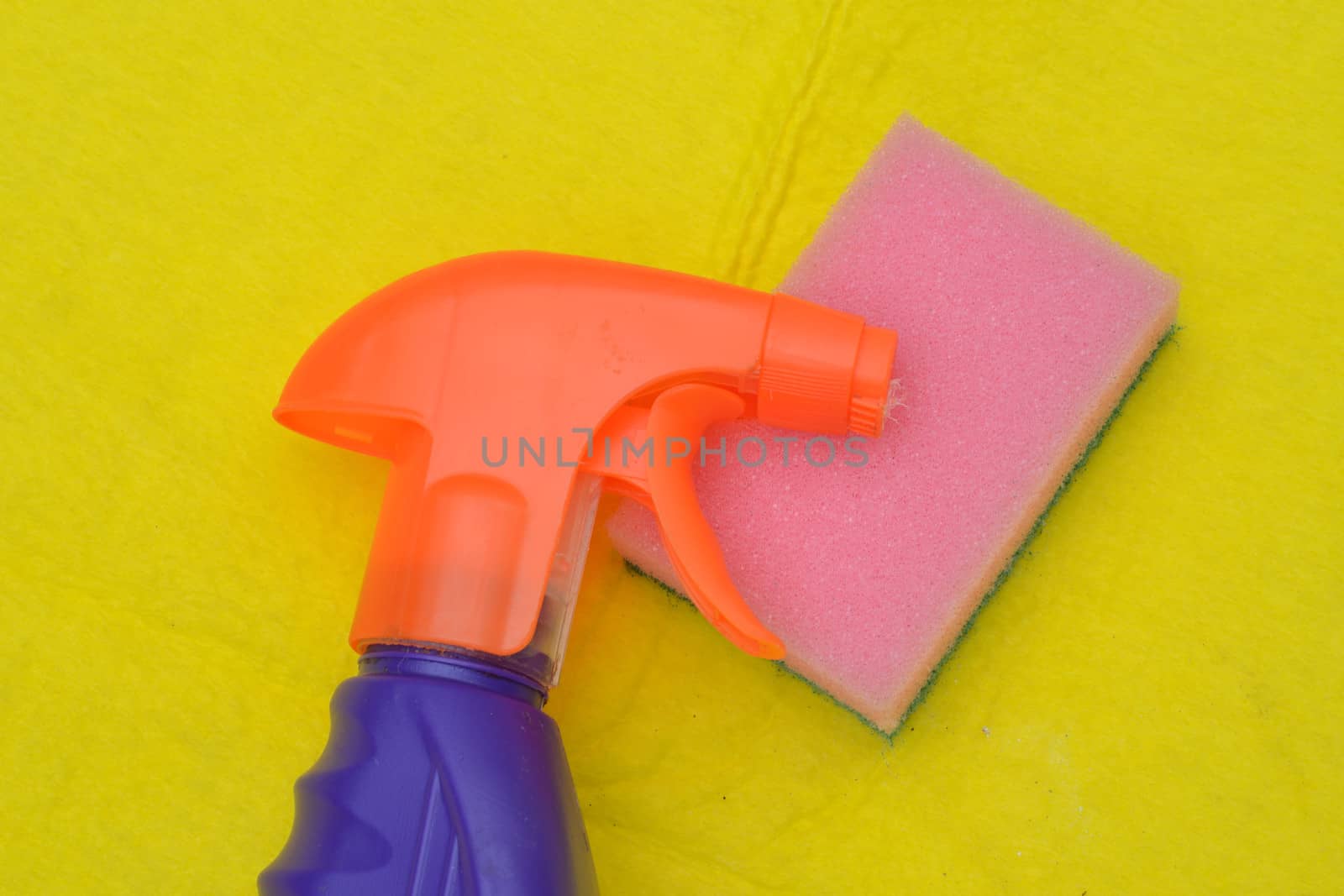 Cleaning bottle and sponge