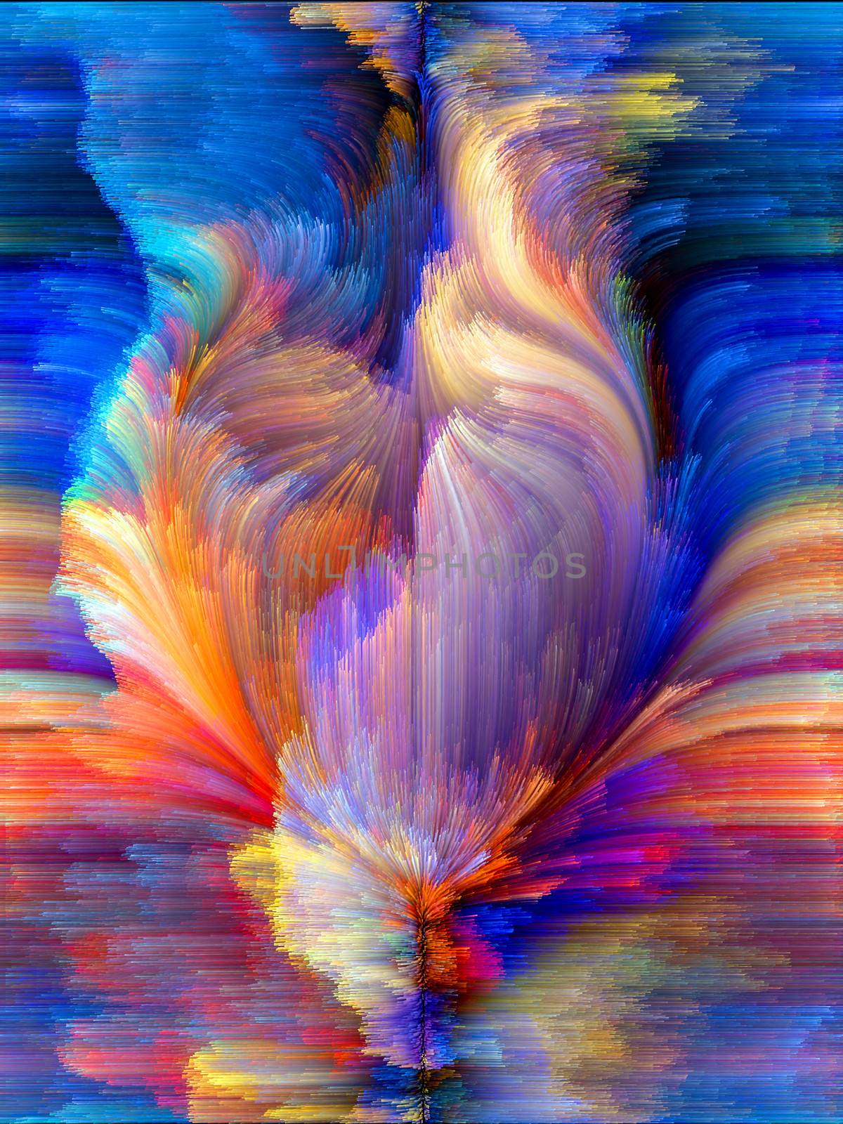 Colors In Bloom series. Composition of fractal color textures with metaphorical relationship to imagination, creativity and design