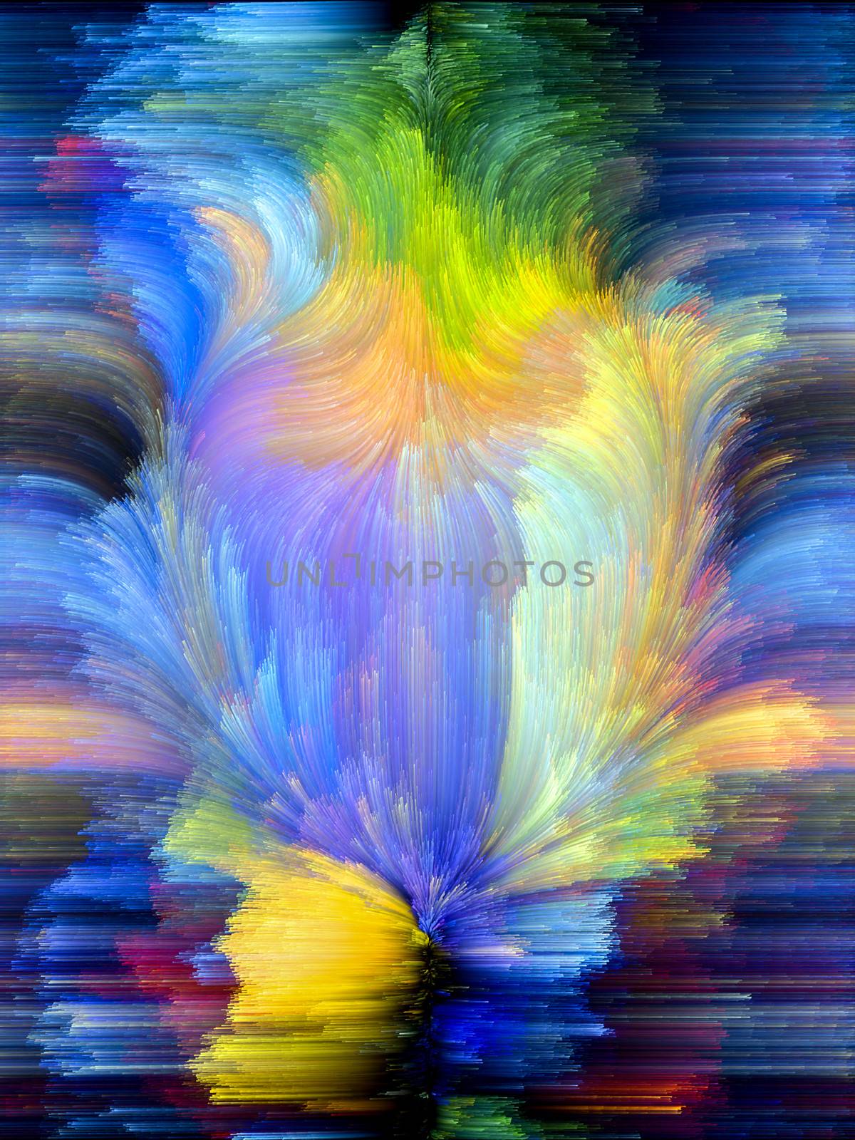 Colors In Bloom series. Backdrop design of fractal color textures to provide supporting composition for works on imagination, creativity and design