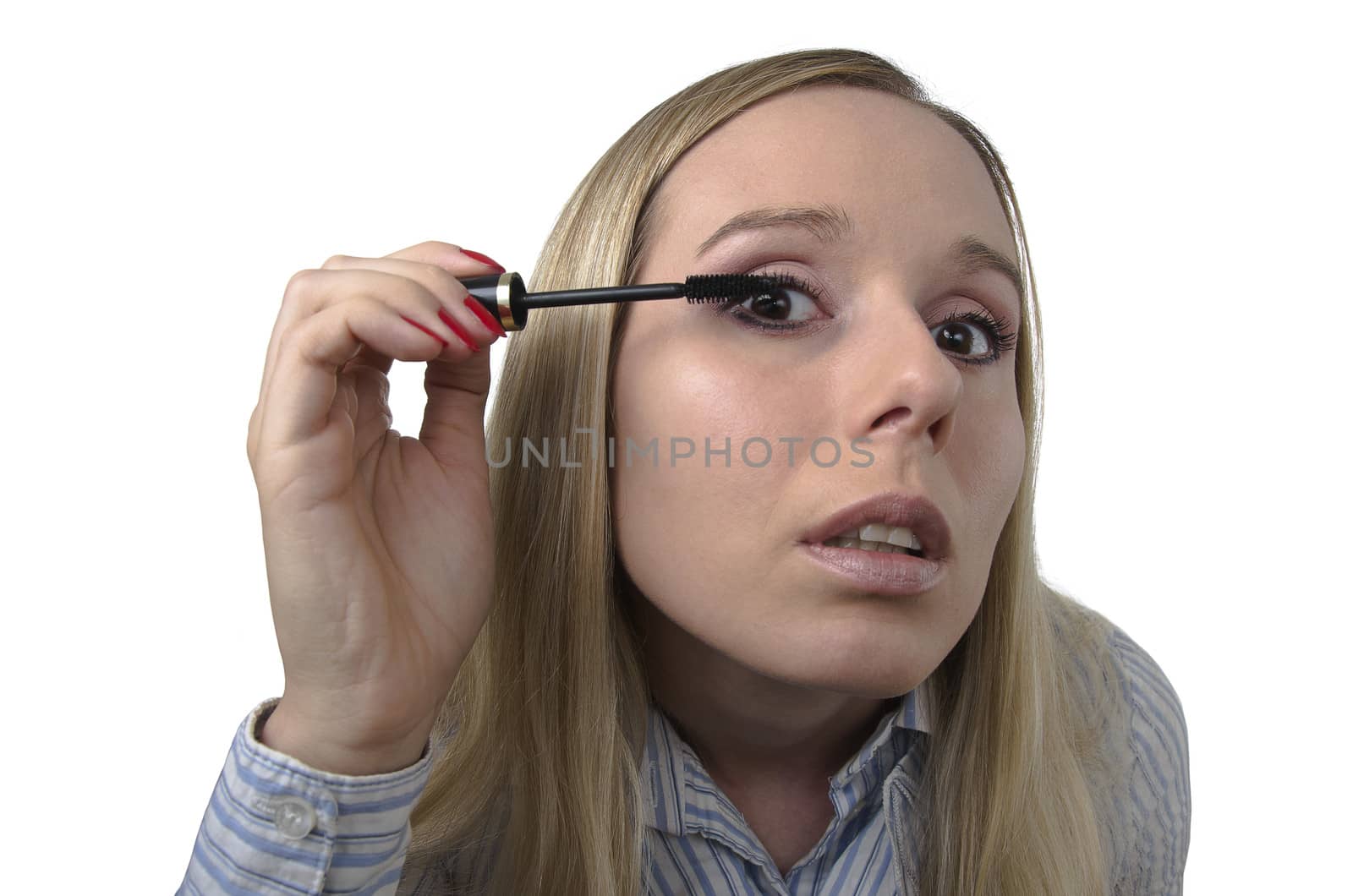 woman applying a mascara by Grufnar