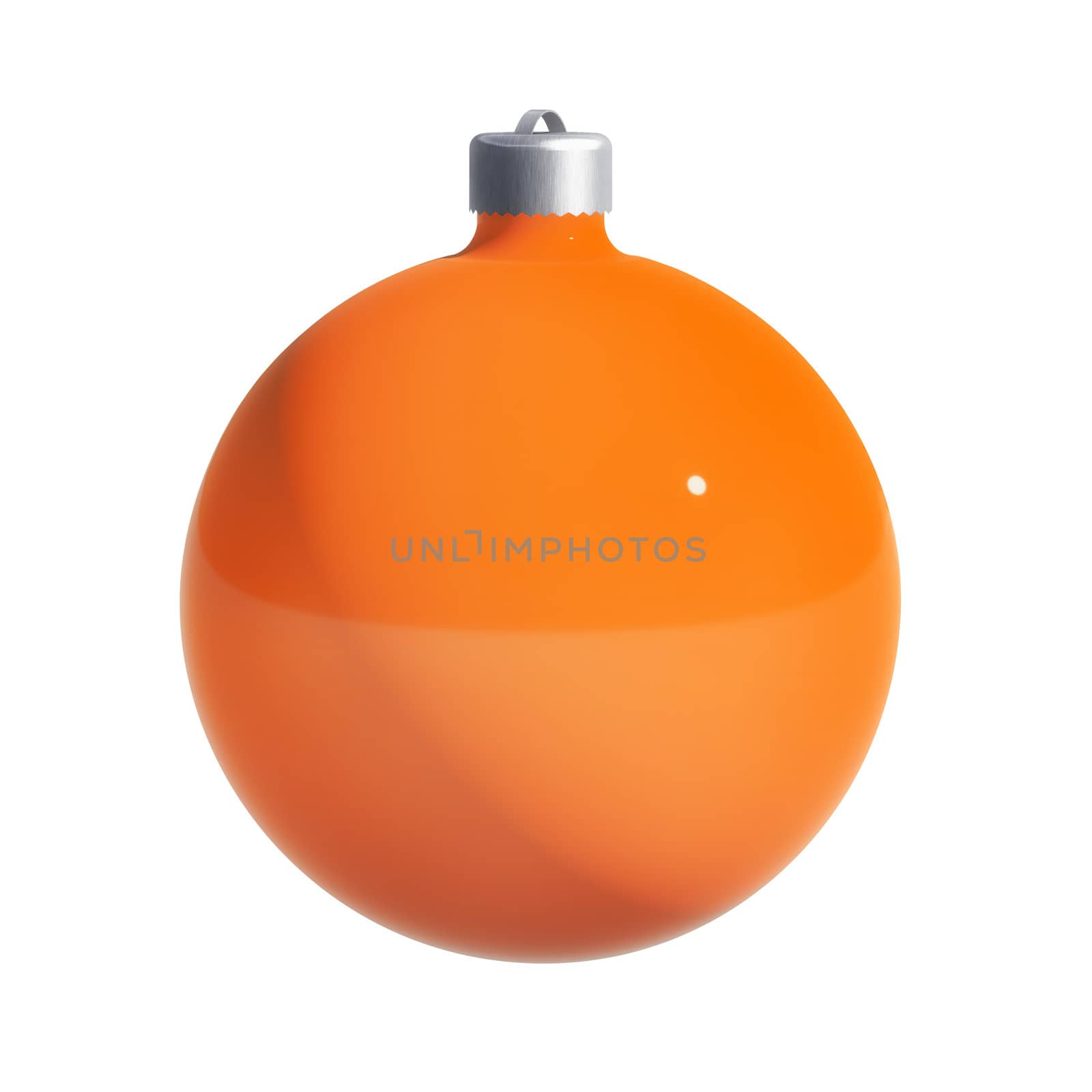 Orange-coloured Christmas decoration isolated on white