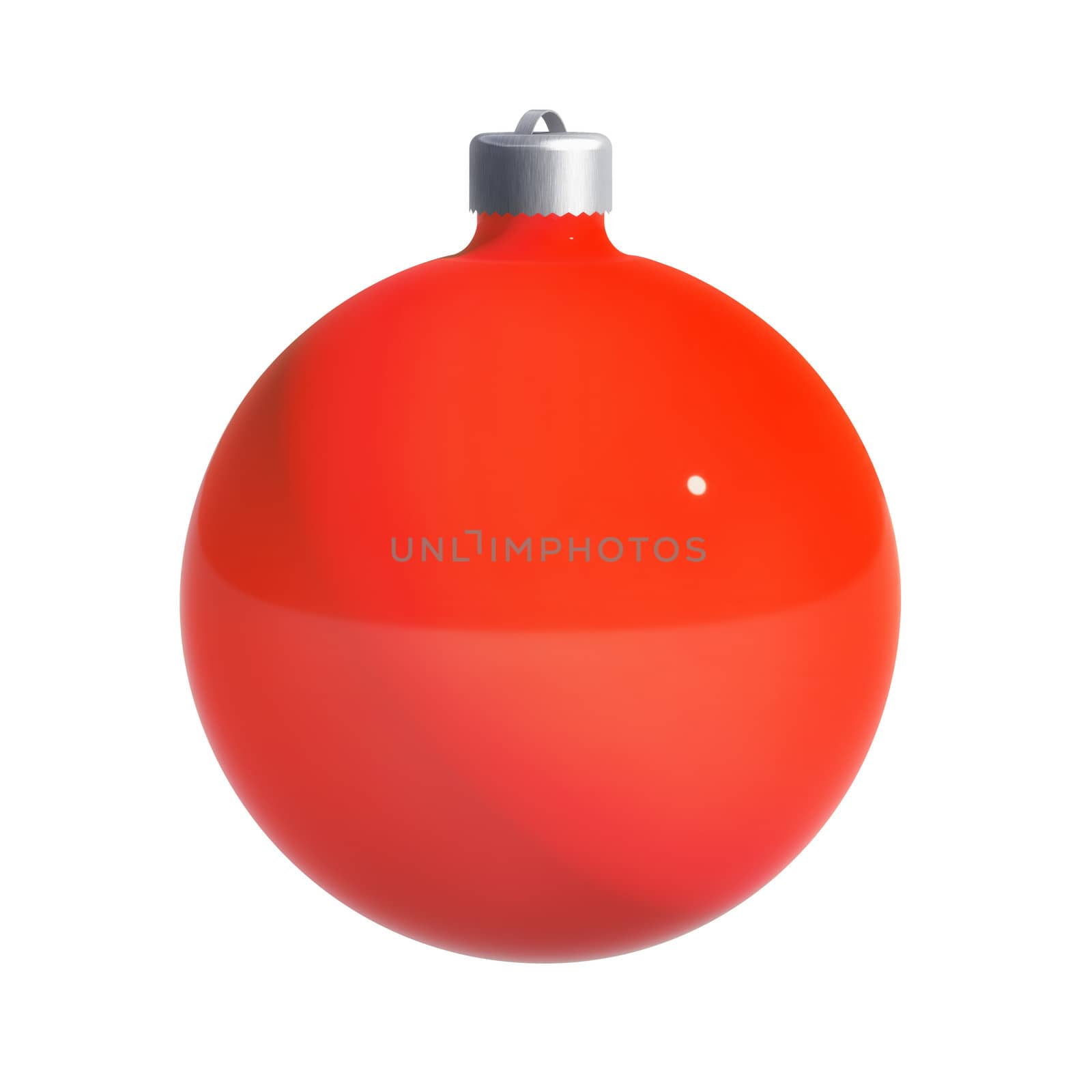 Red-coloured Christmas decoration isolated on white