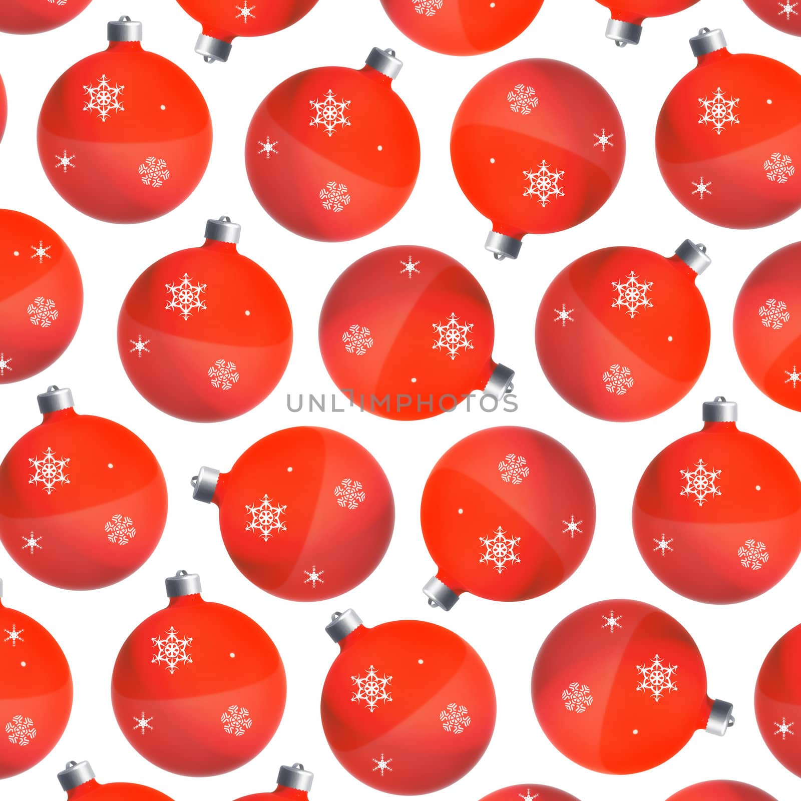 Red-colored Christmas / New Year's ornaments isolated on white
