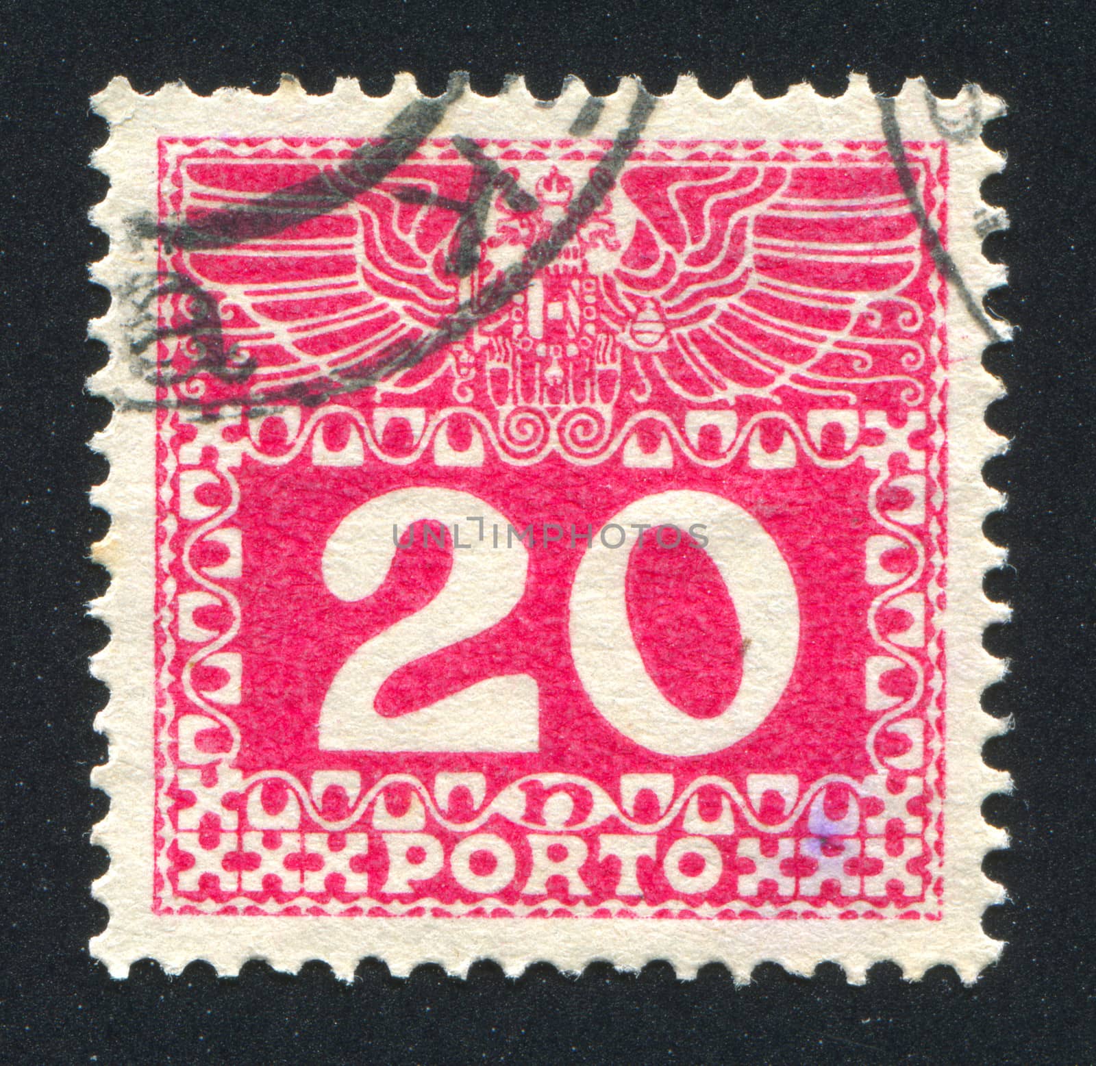 AUSTRIA - CIRCA 1908: stamp printed by Austria, shows ornament, circa 1908